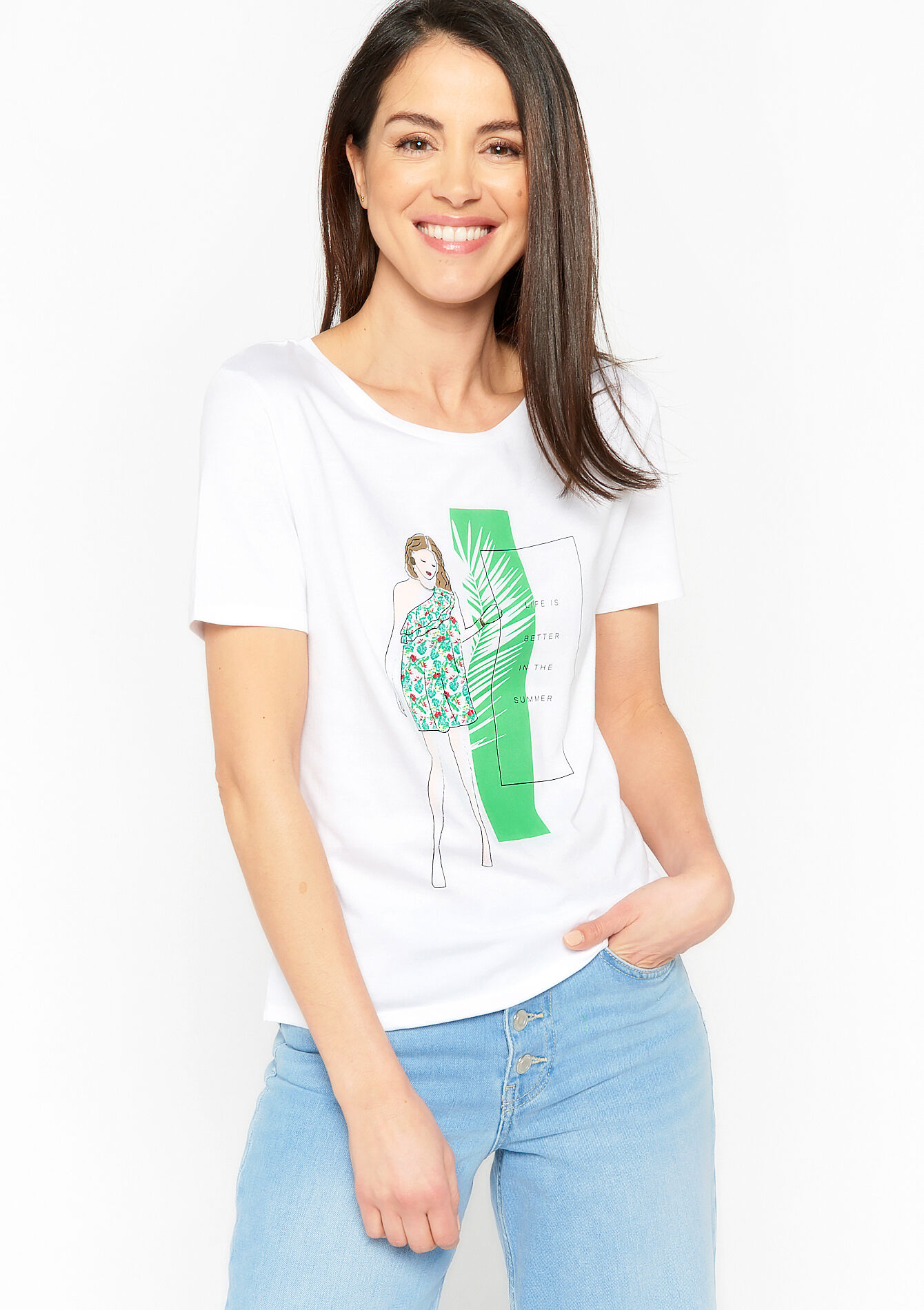 T-shirt with artwork - WHITE PAPYRUS - 02301313_1910