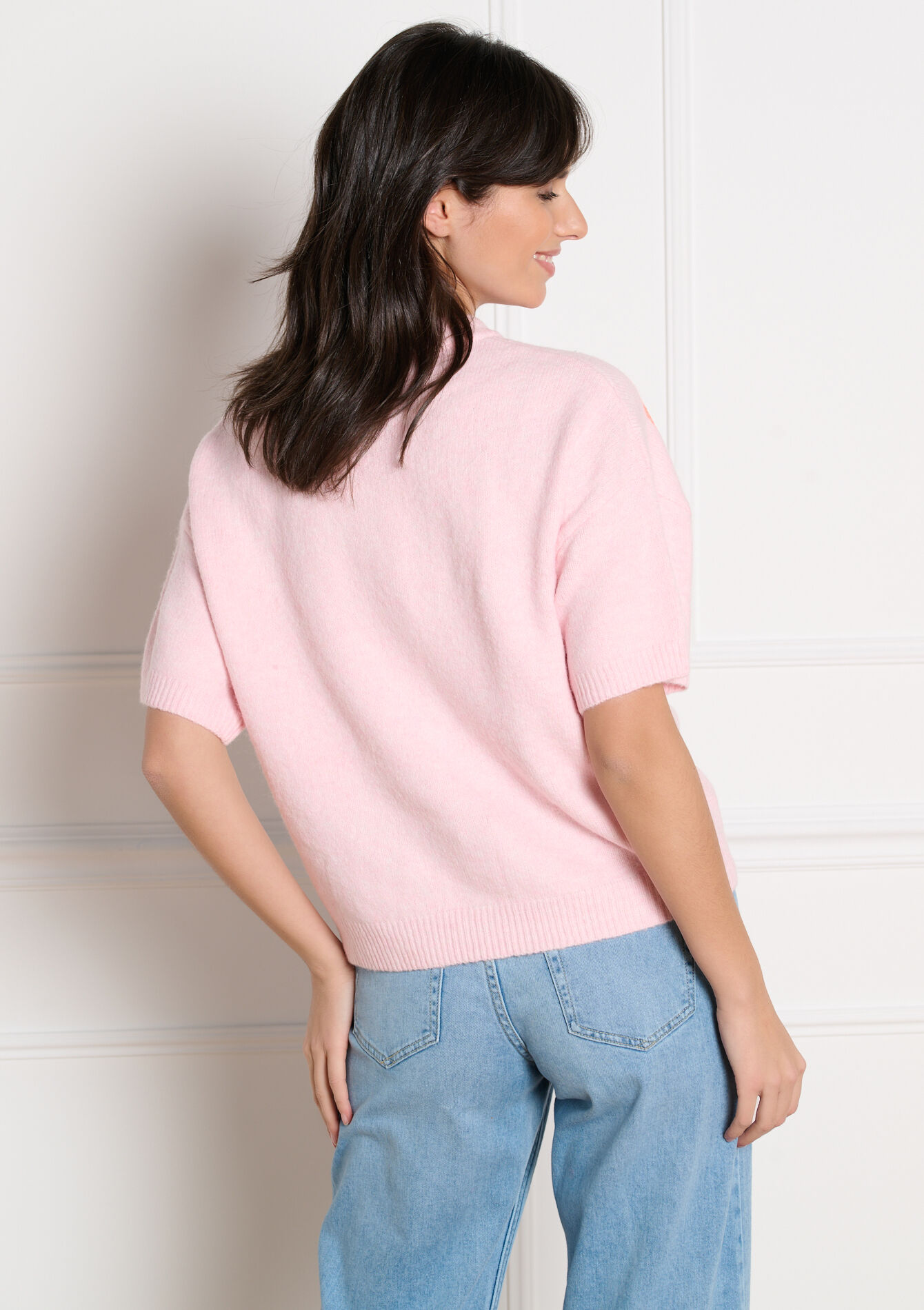 Trui met pailletten schelp, Trui met pailletten schelp - PINK BUBBLEGUM - 04007174_1477