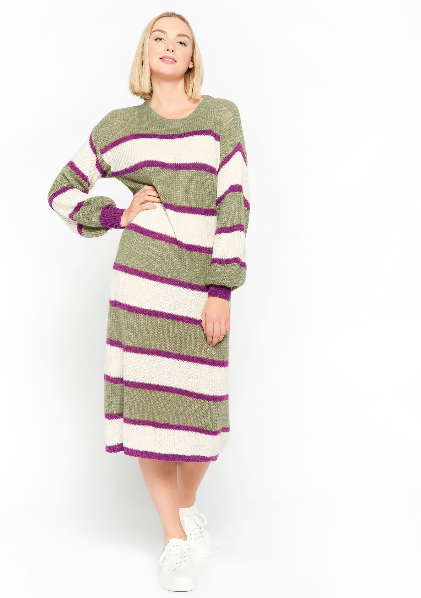 Maxi dress with colour block, Maxi dress with colour block - KHAKI FADED - 08601872_4326