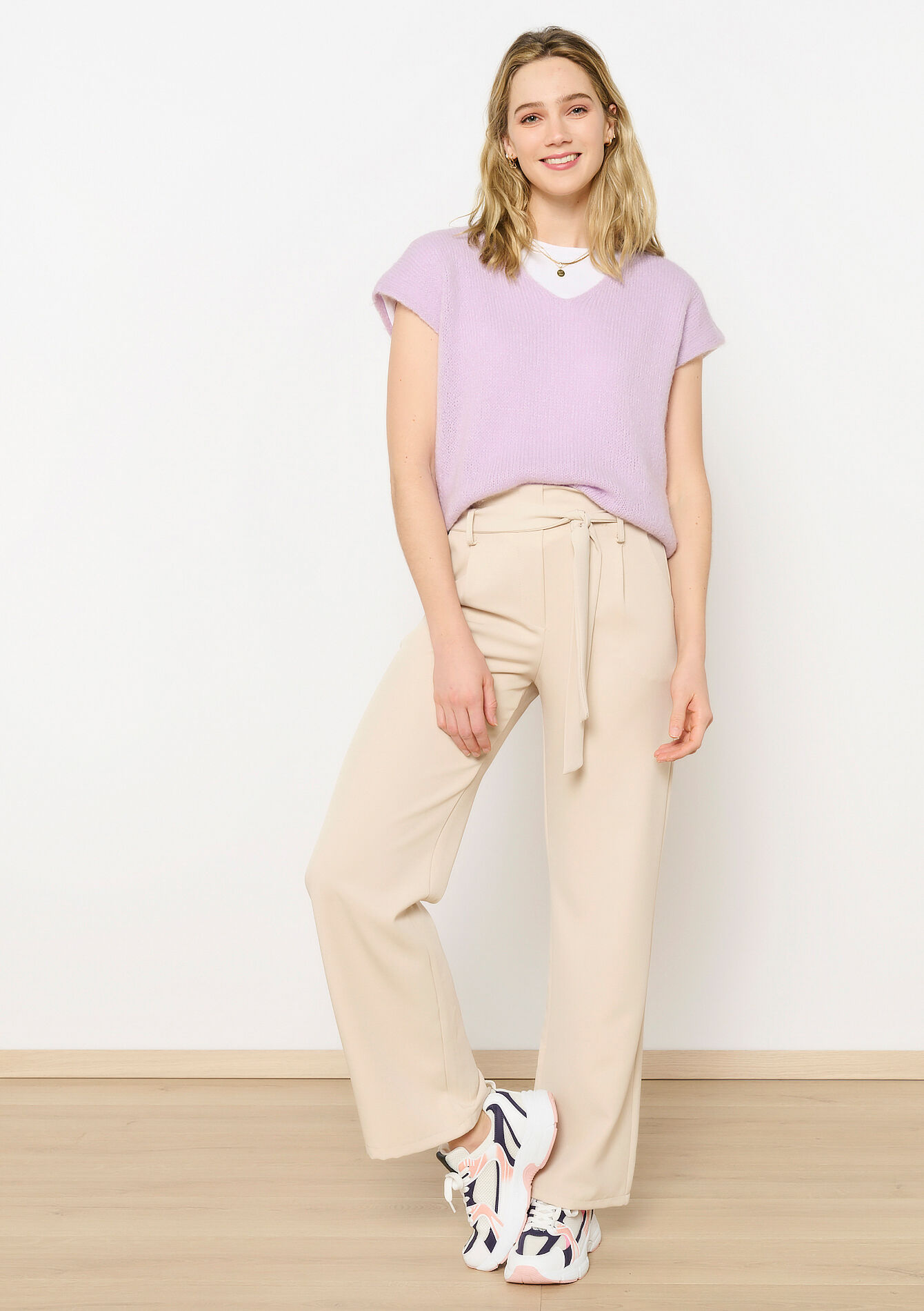 Mohair sweater with short sleeves, Mohair sweater with short sleeves - LILAC BRIGHT - 04006894_2578
