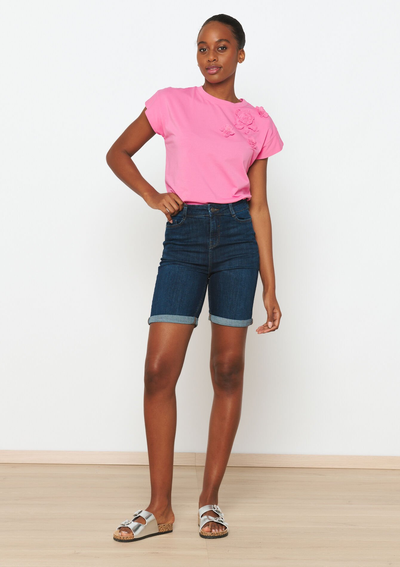 Short long en denim - DARK BLUE - 22000516_0501