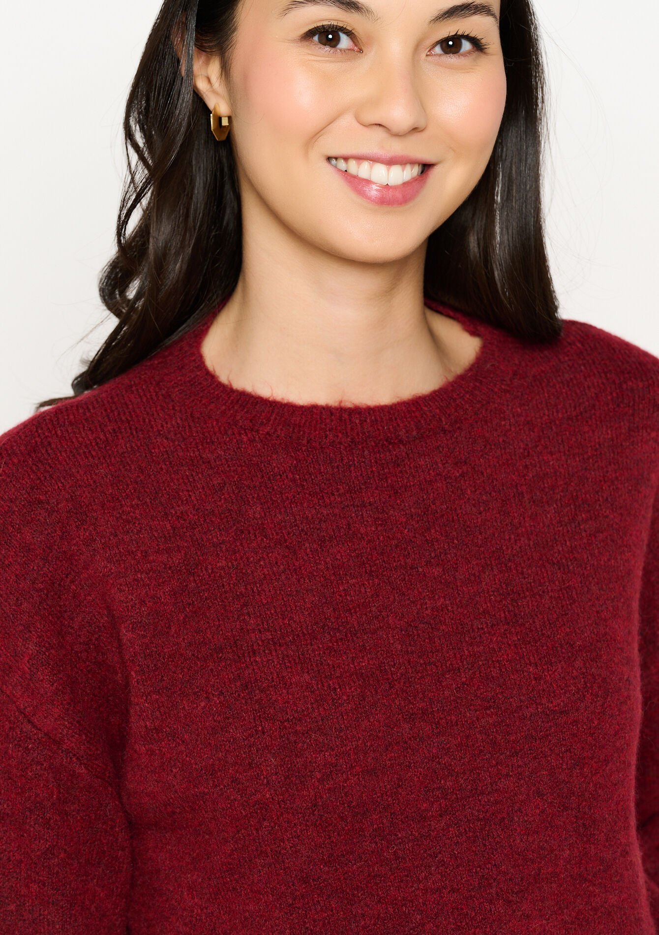 Sweater with drooping sleeves, Sweater with drooping sleeves - BORDEAUX - 04006775_1423