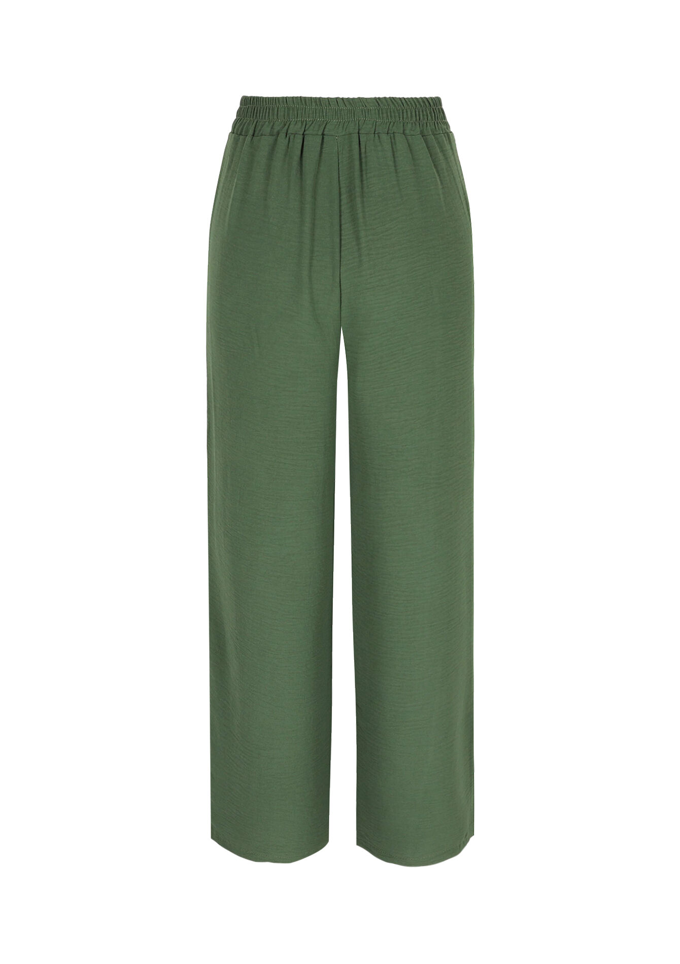 Wijde vloeiende broek, Wijde vloeiende broek - KHAKI MED - 06601025_4327