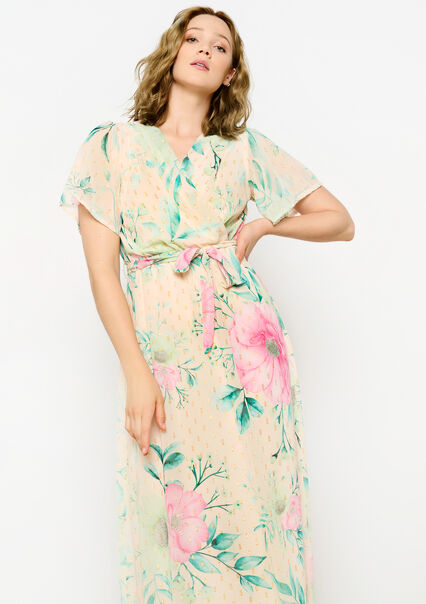 Maxi-jurk met bloemenprint - VANILLA WHITE  - 08103670_1013