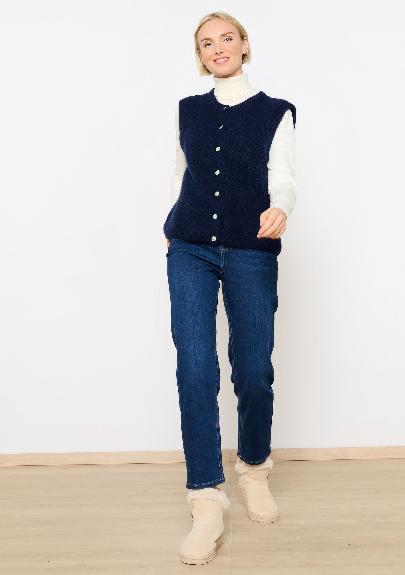 Sleeveless cardigan, Sleeveless cardigan - NAVY BASIC - 04101222_2723