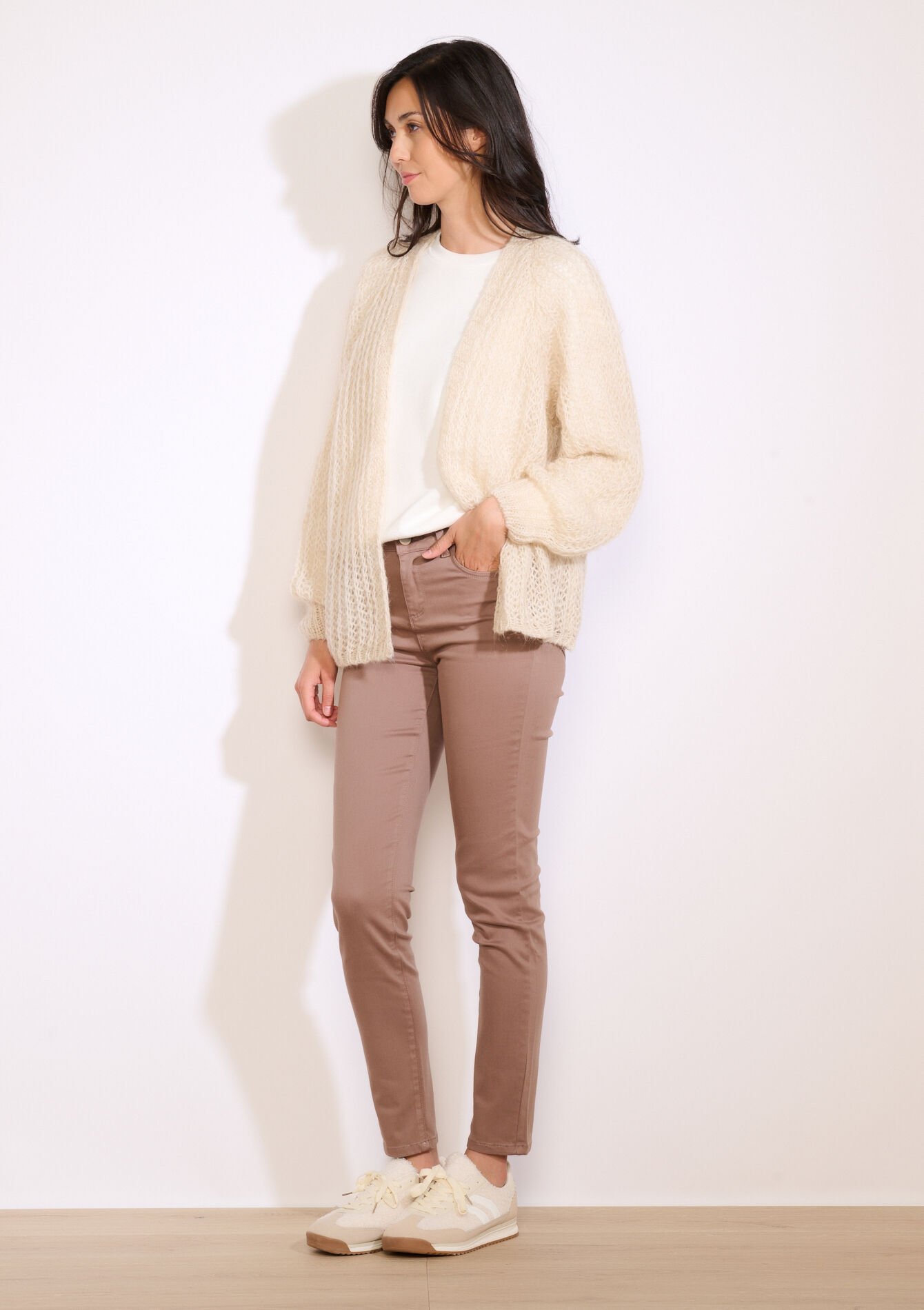 GG-vest van zwaar tricot - LT BEIGE - 04101344_2527