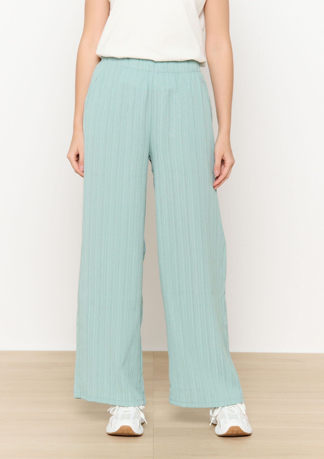 Broek met reliëf, Broek met reliëf - MINT GREEN - 06600965_1723