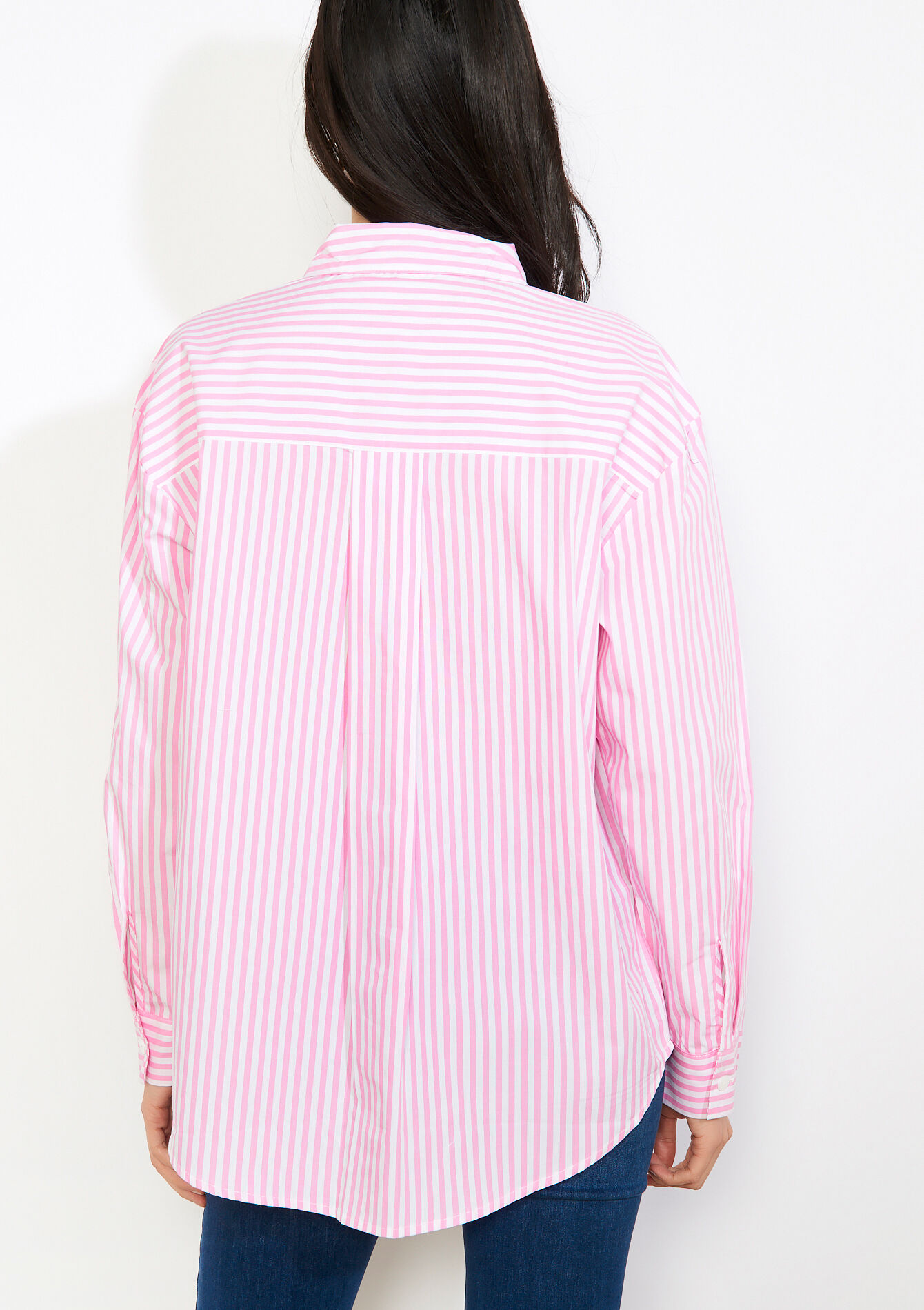 Oversized gestreept hemd - LIGHT PINK - 05702931_1303
