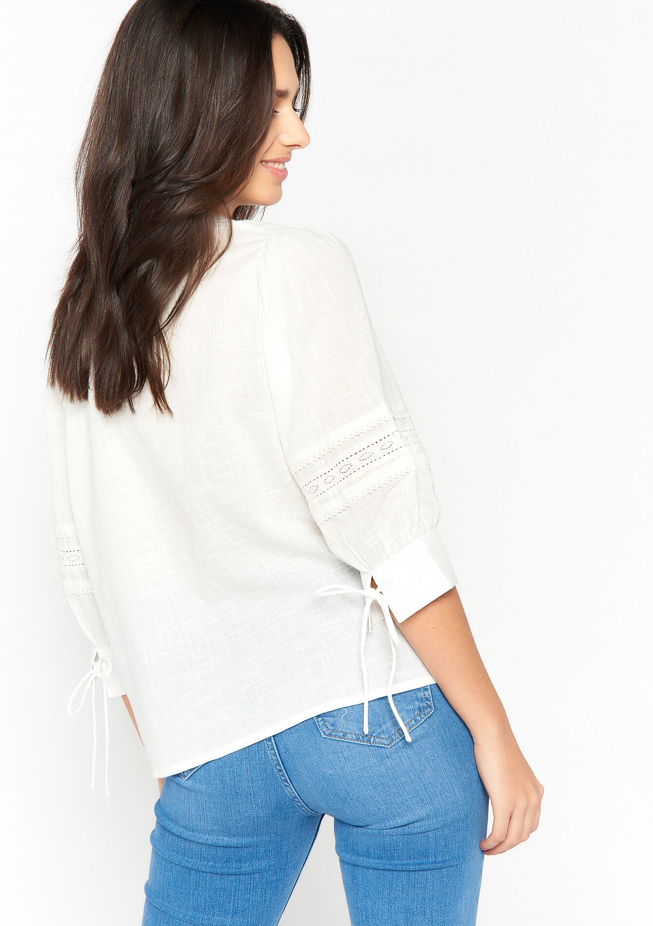 Blouse en coton - OPTICAL WHITE - 05702072_1019