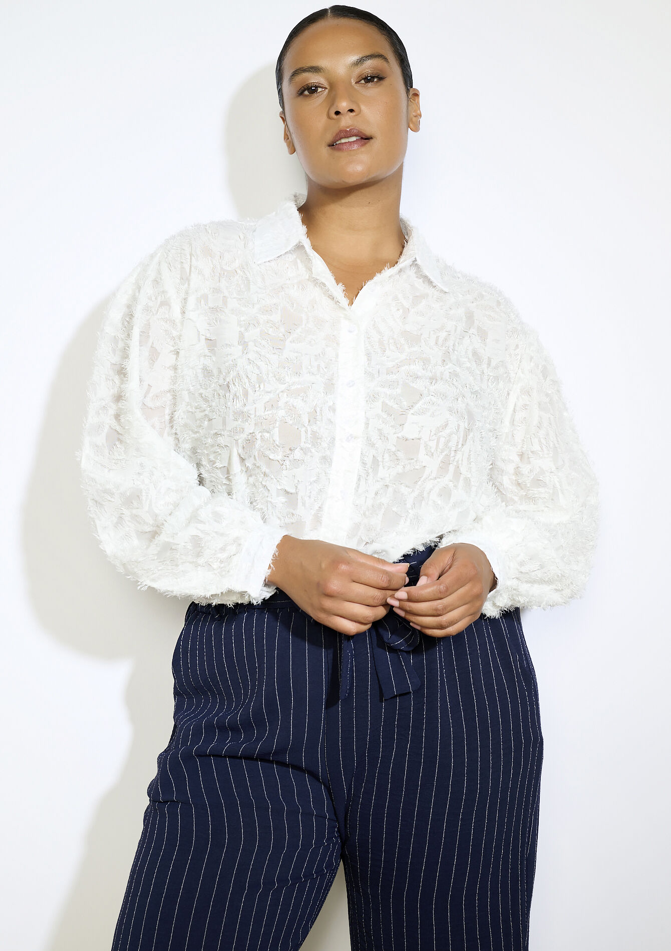 Textured airy shirt, Textured airy shirt - OPTICAL WHITE - 05702858_1019