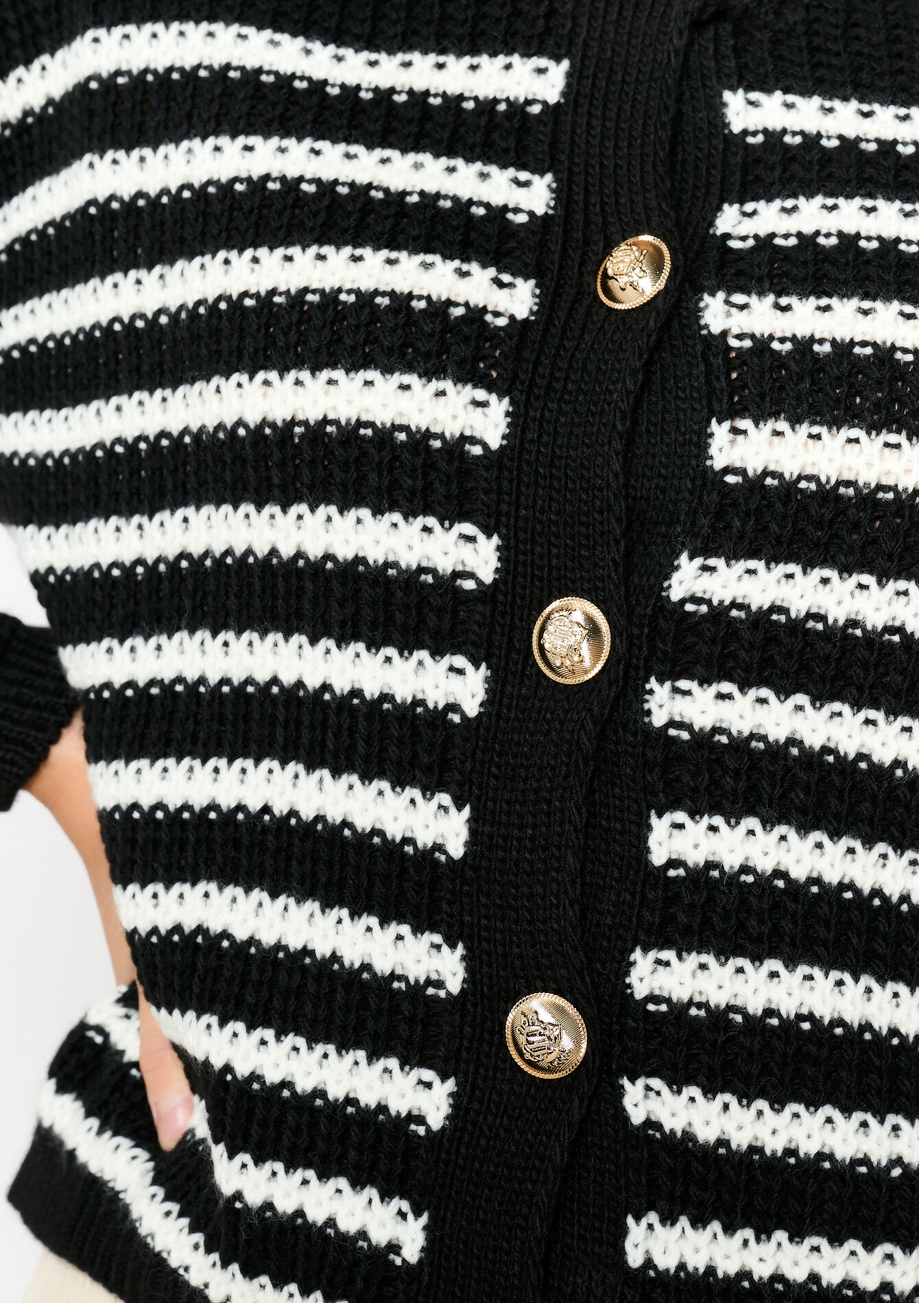 Cardigan à rayures - BLACK - 1119896