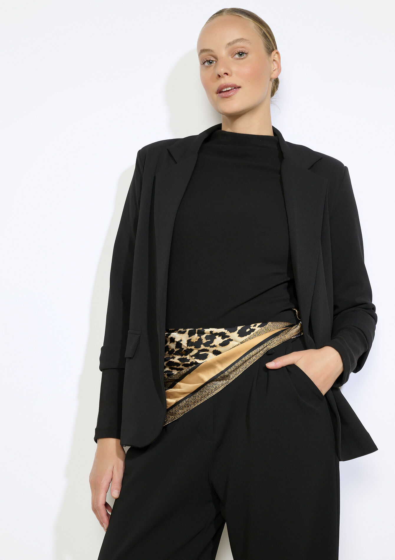 Leopard silk-effect scarf, Leopard silk-effect scarf, , hi-res