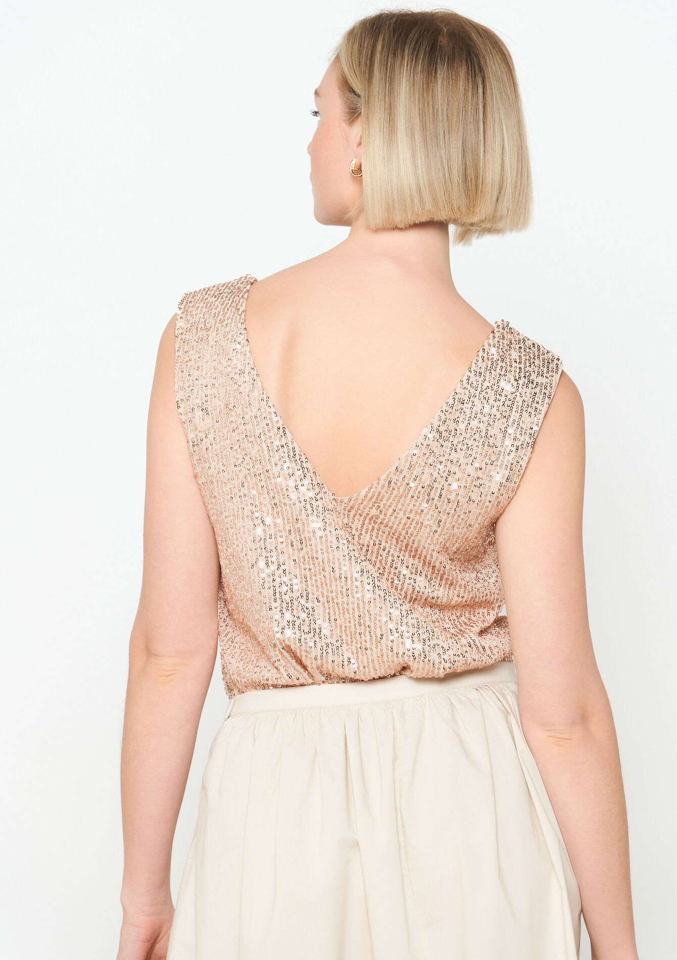 Top met pailletten, Top met pailletten - CHAMPAGNE SAND - 02200423_4007