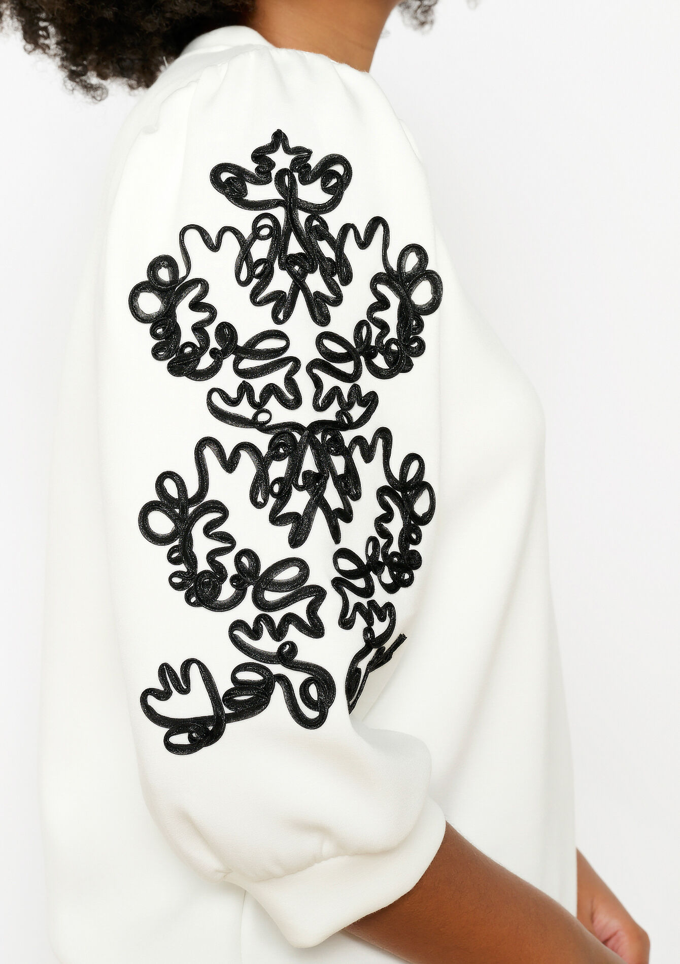 Sweatshirt met ballonmouwen, Sweatshirt met ballonmouwen - ELECTRIC BLUE - 03001761