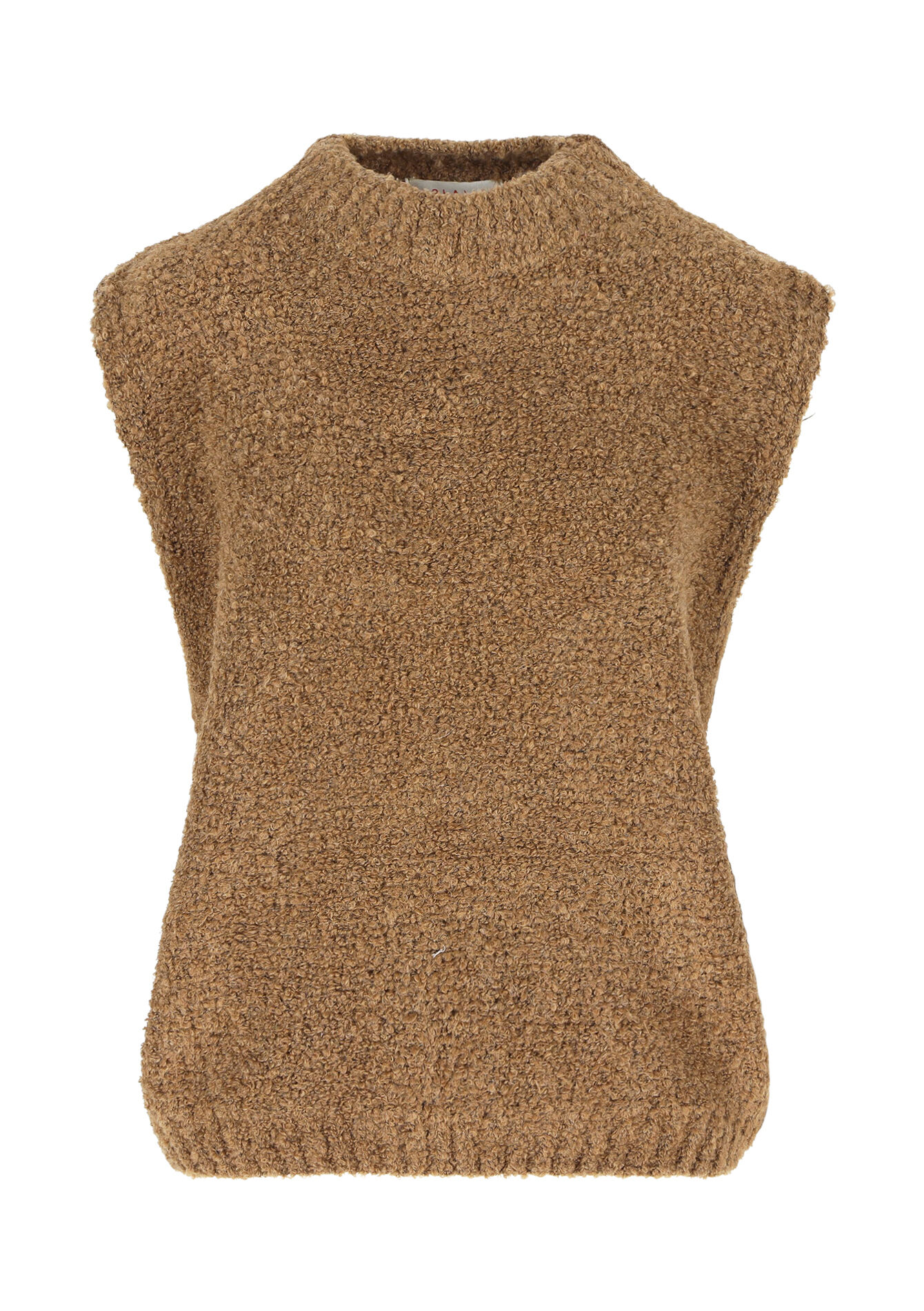 Knitted sweater vest, Knitted sweater vest - LIGHT CAMEL - 04006803_3814