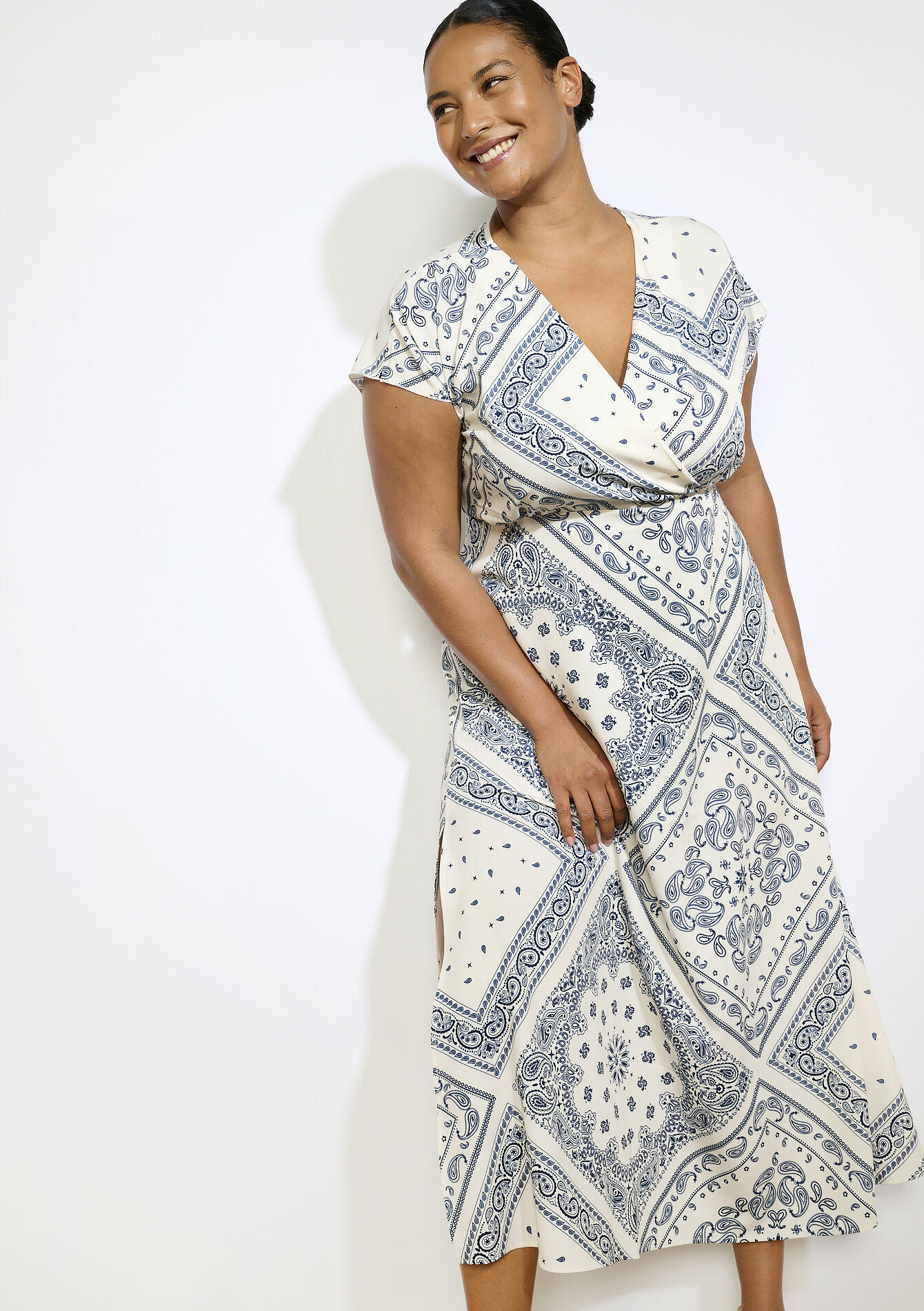 Maxi-jurk met print  - VANILLA WHITE - 08104236_1013