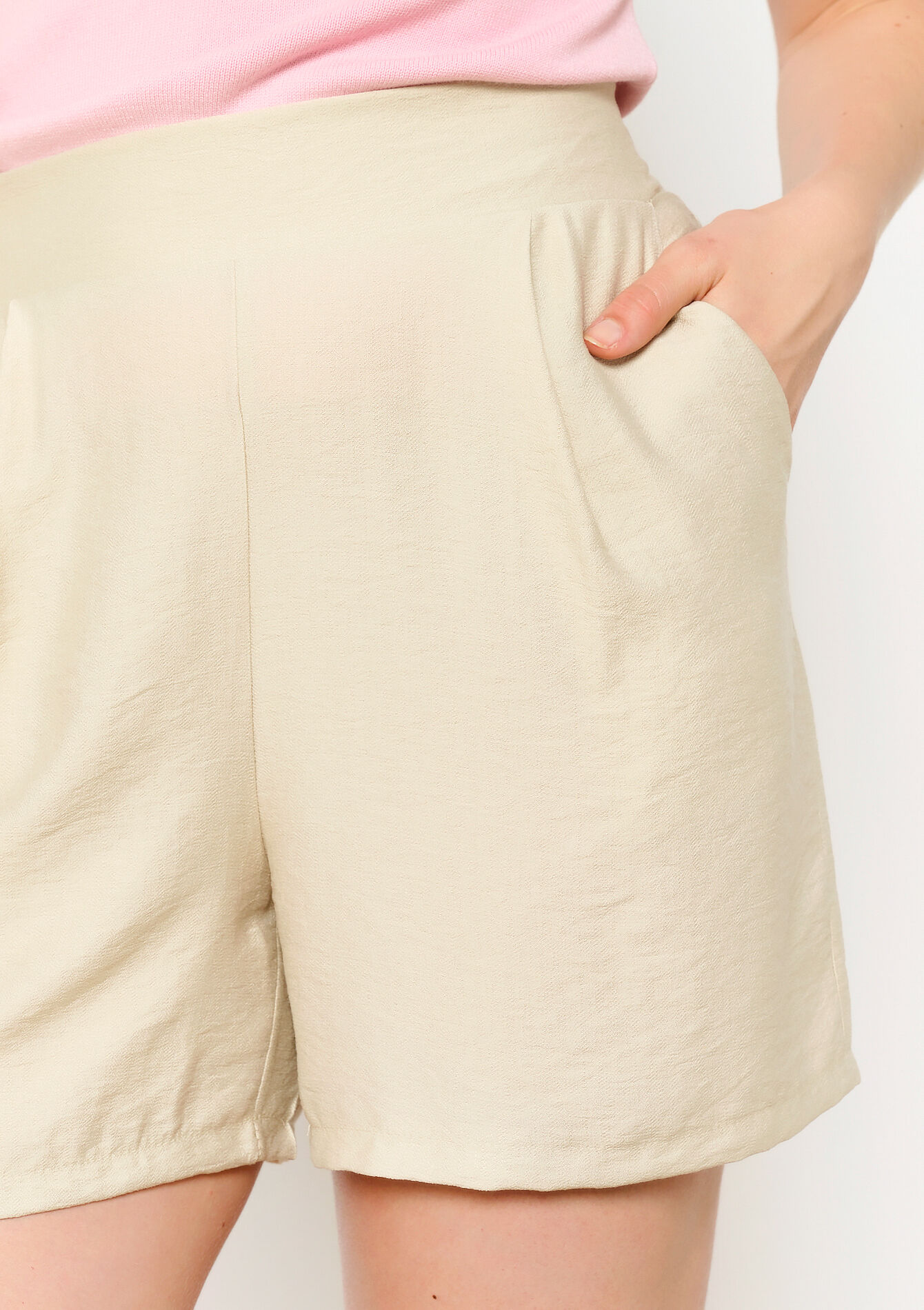 Linen-look shorts - LT BEIGE - 1106926