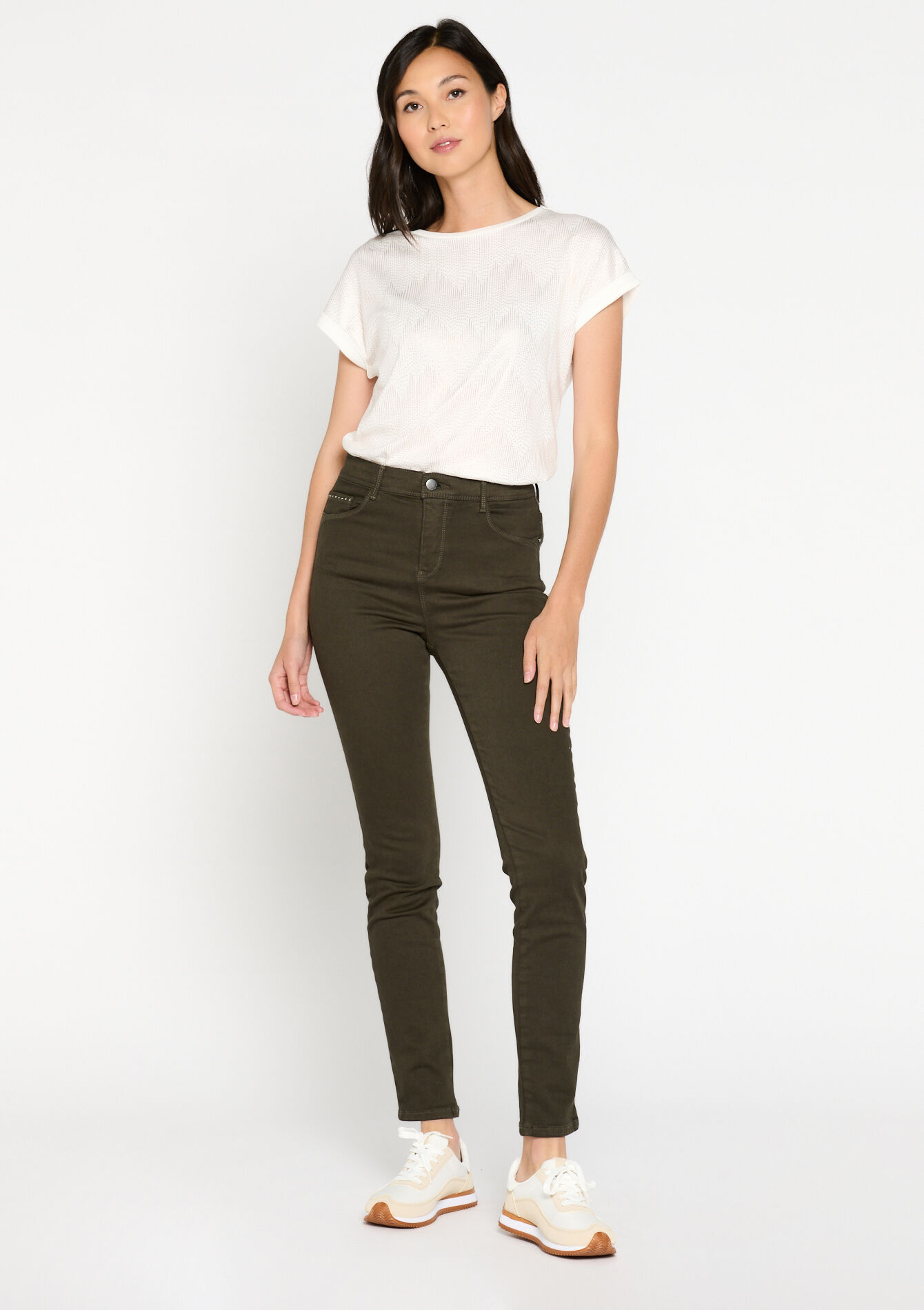 Multiple size slim broek - KHAKI DARKY - 06004420_4208