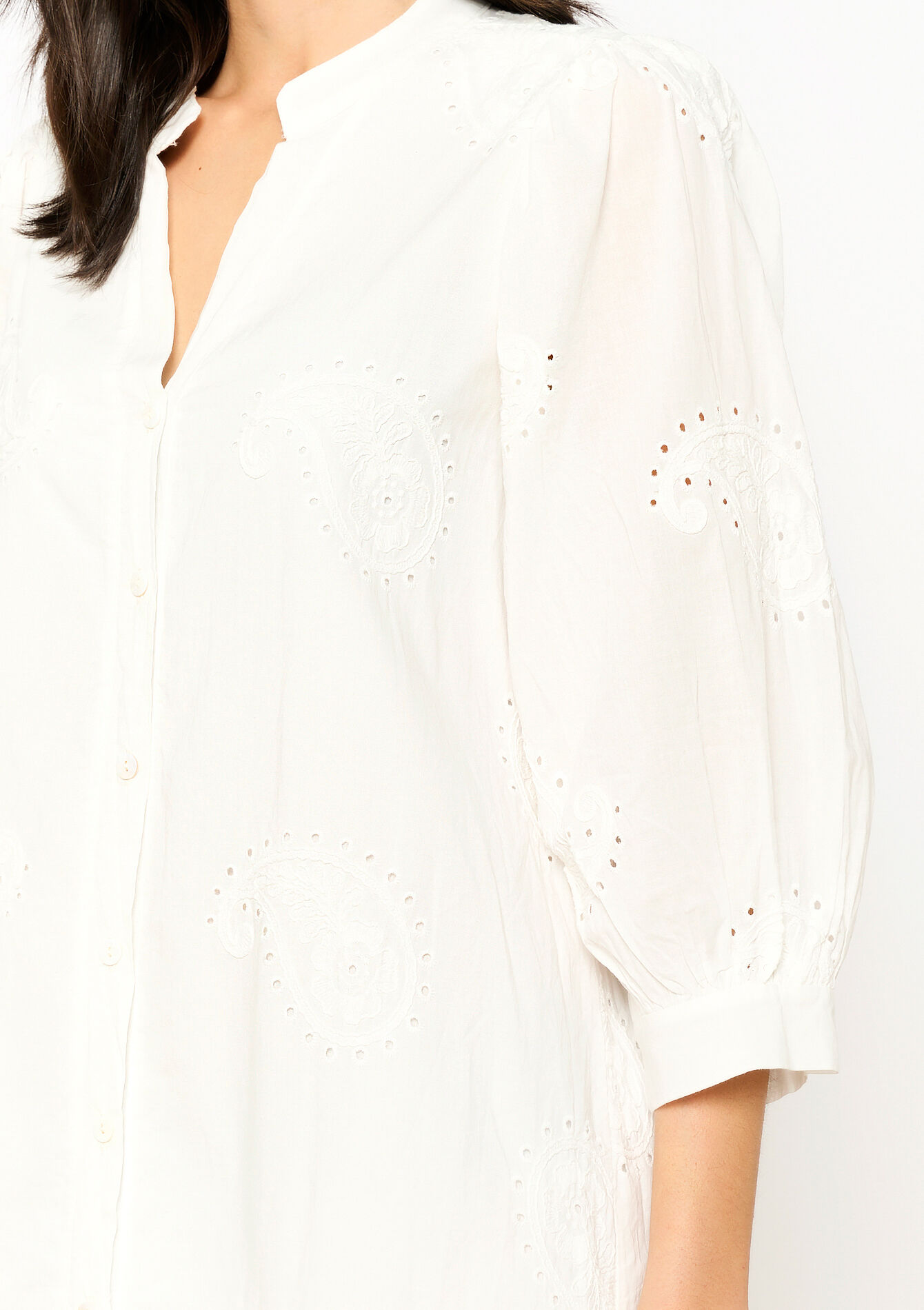 Hemdjurk met broderie, Hemdjurk met broderie - VANILLA WHITE - 08103649_1013