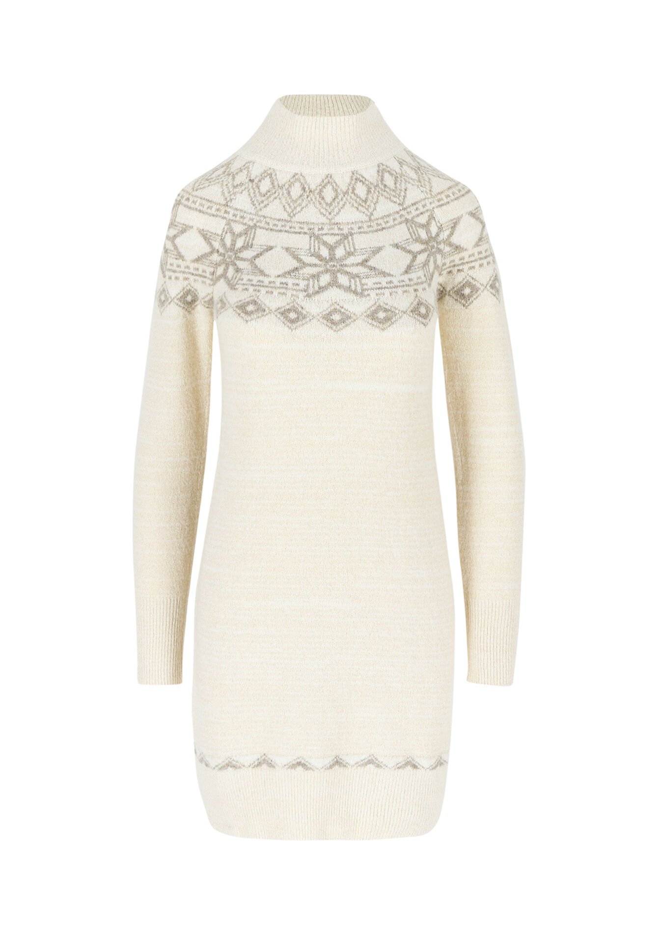 Jacquard gebreide jurk, Jacquard gebreide jurk - VANILLA WHITE - 08103615_1013