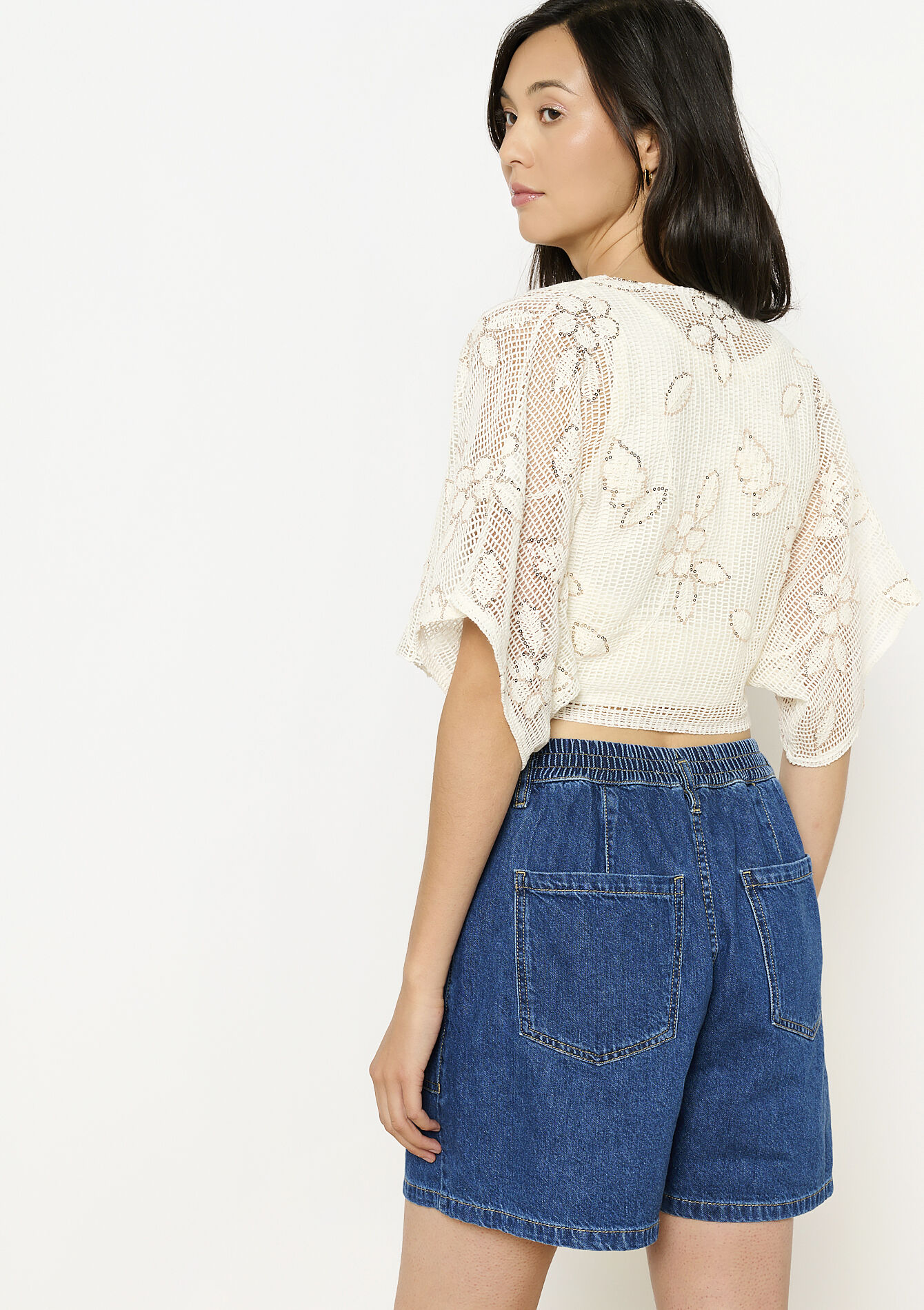 Boléro dentelle noué, Boléro dentelle noué - OPTICAL WHITE - 05702889_1019