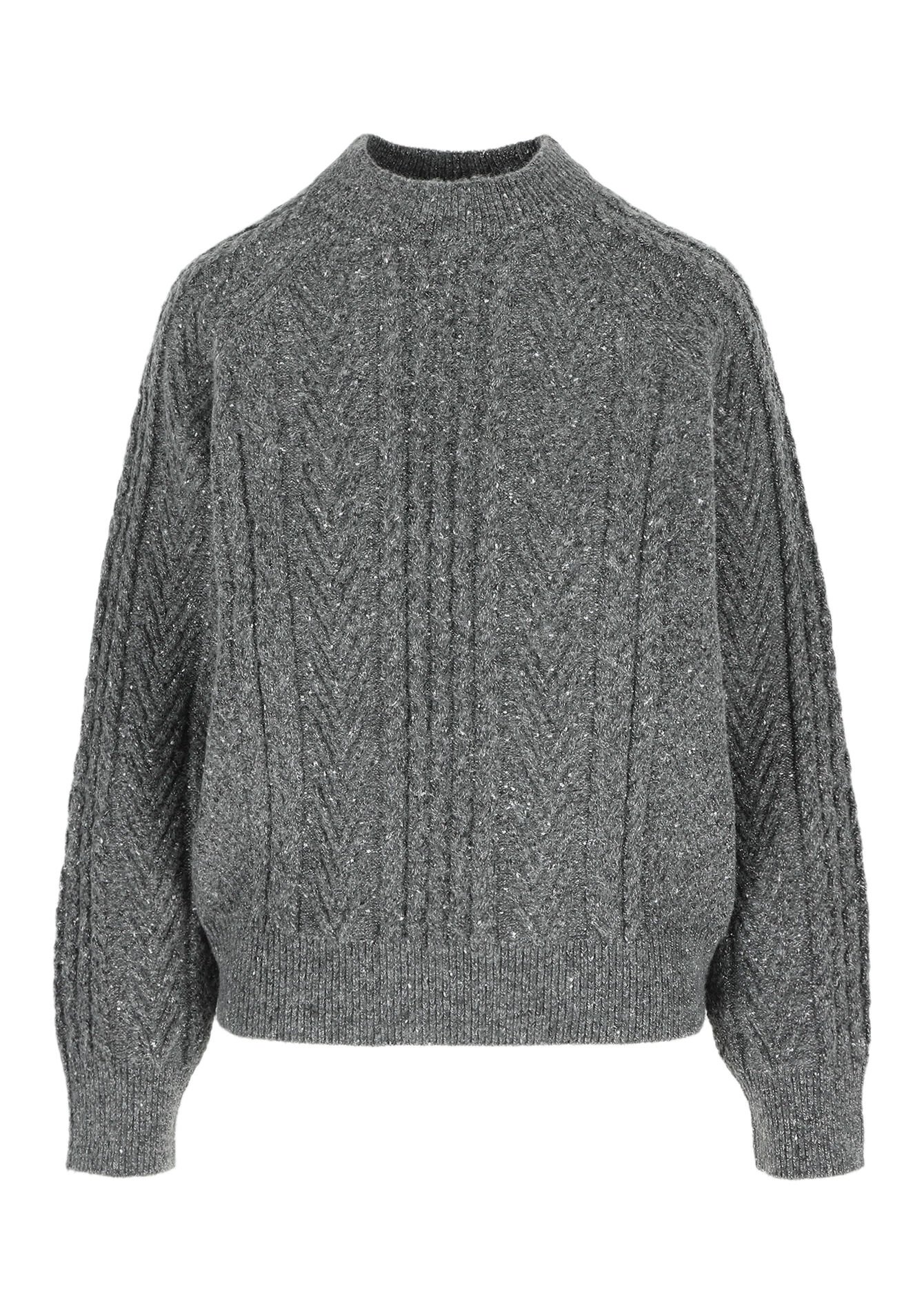 Kabelgebreide trui met lurex, Kabelgebreide trui met lurex - ANTHRACITE - 04006534_1118