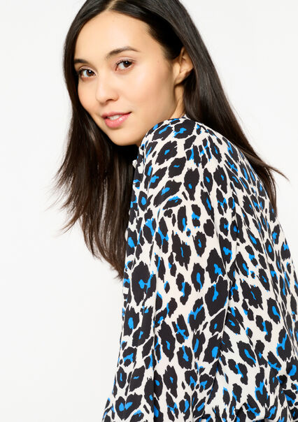 Blouse with leopard print - OFFWHITE - 05702417_1001