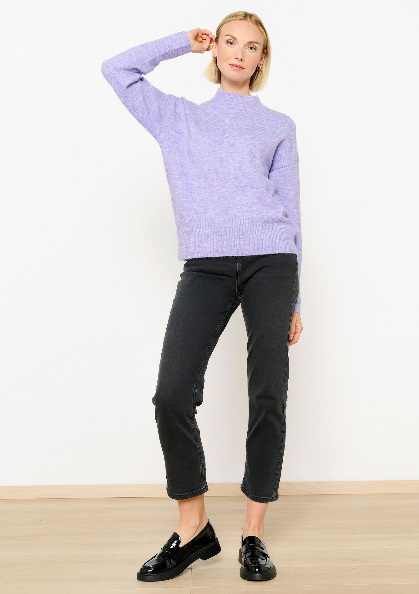 Basic pullover with round neck, Basic pullover with round neck - PASTEL LILAC - 04006525_1493