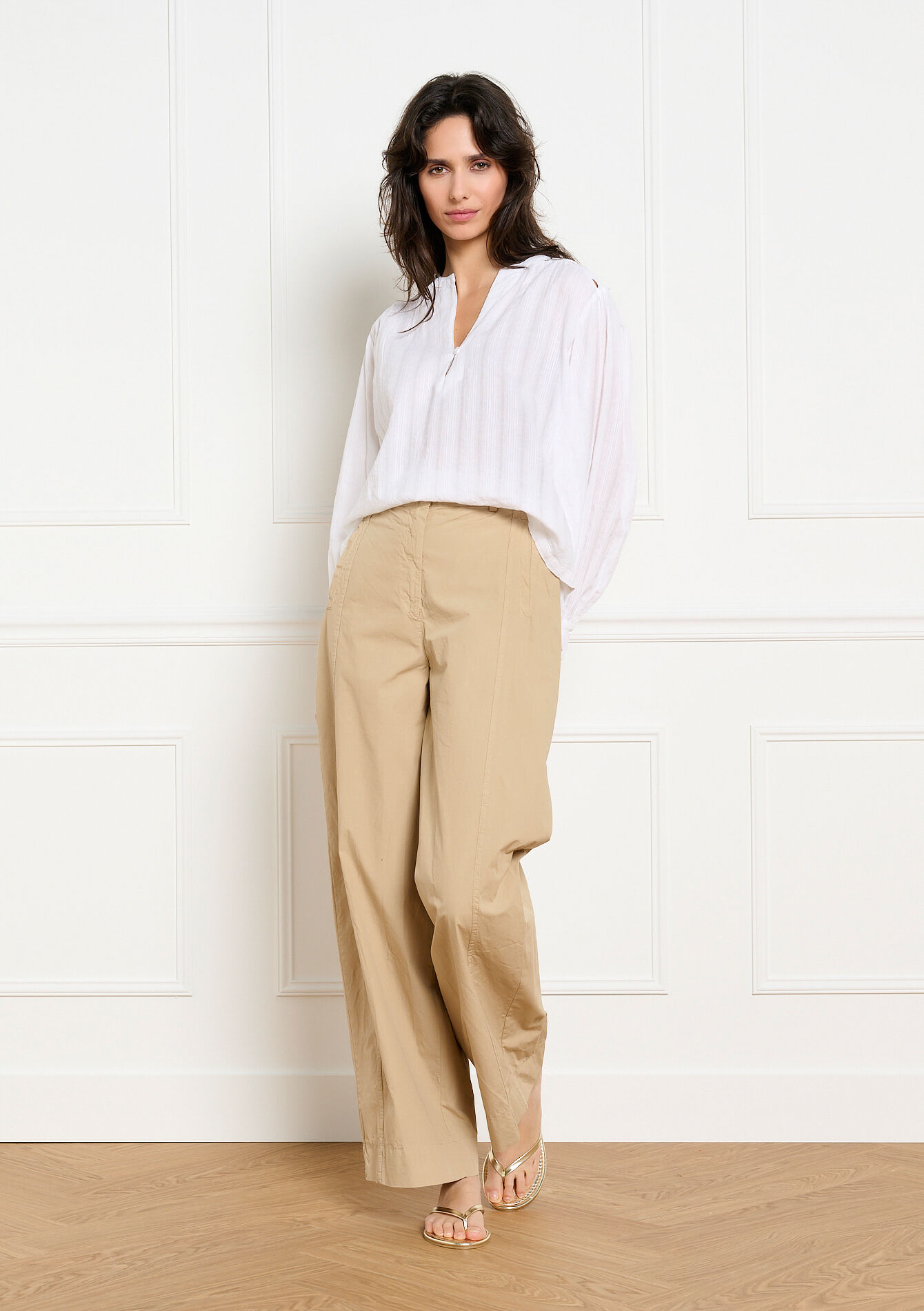 Poplin barrel broek, Poplin barrel broek, , back