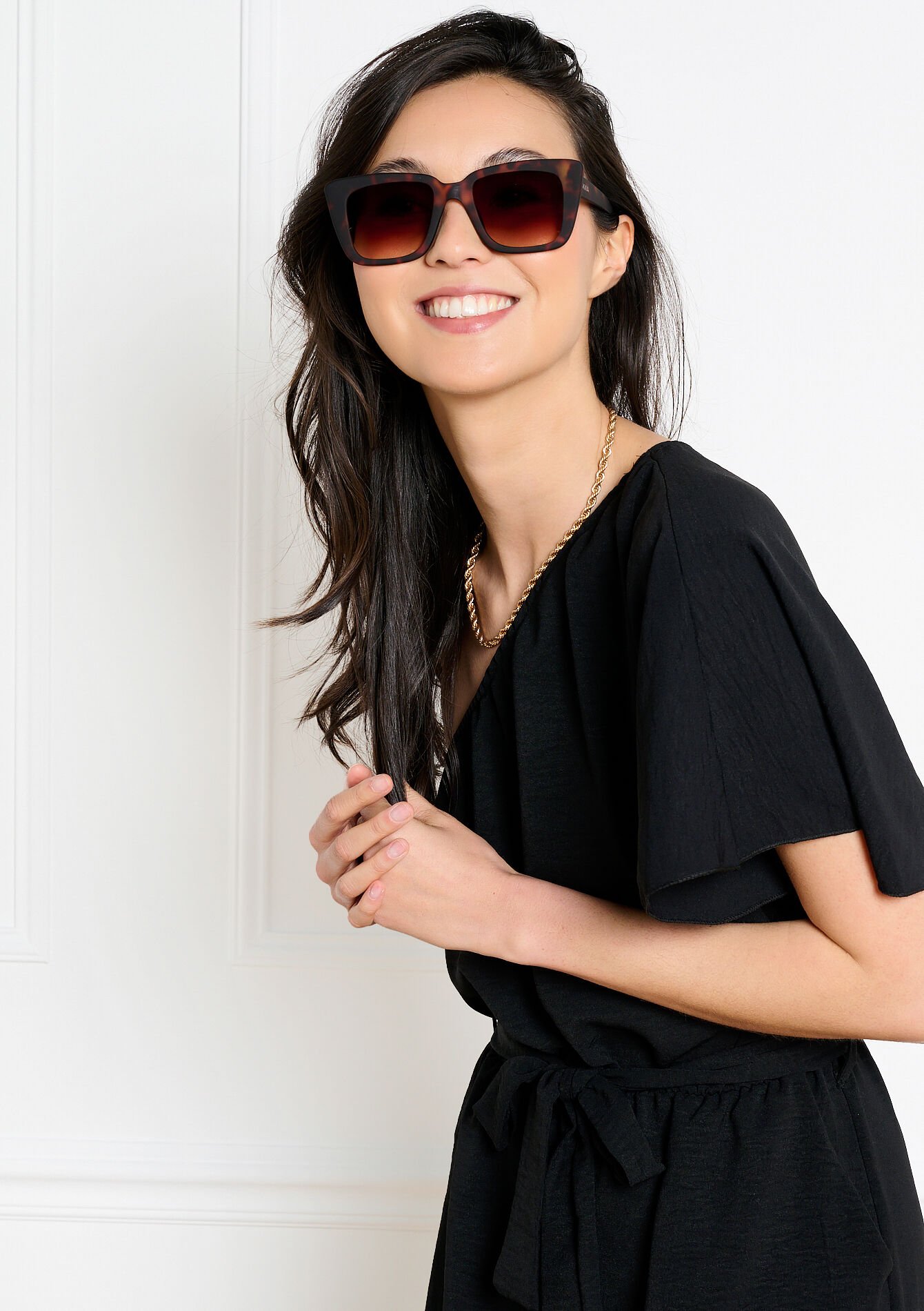 Elegante cat-eye zonnebril - HAVANA BROWN - 17002332_1138