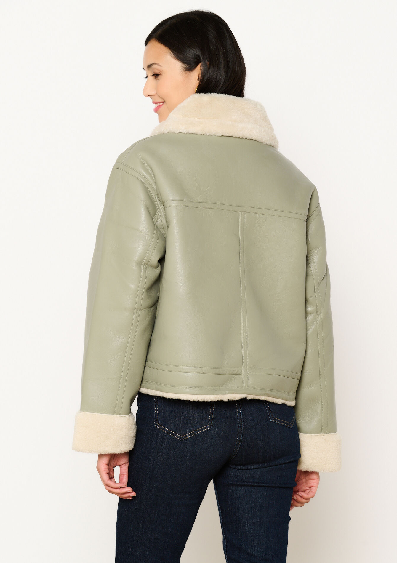 Jas met sherpa details, Jas met sherpa details - KHAKI MINT - 23000683_2542