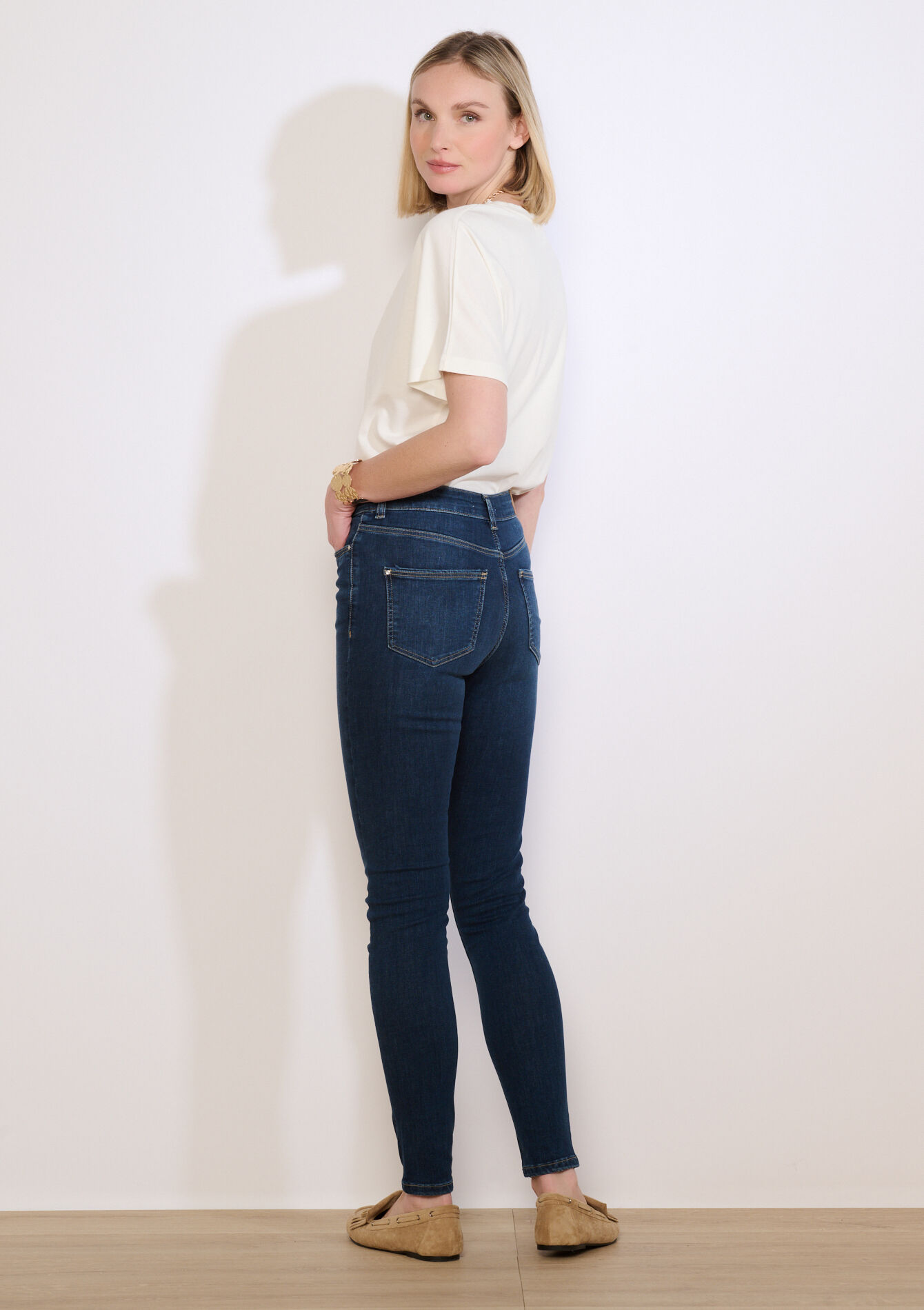 Jean skinny taille haute - DARK BLUE - 22000631_0501