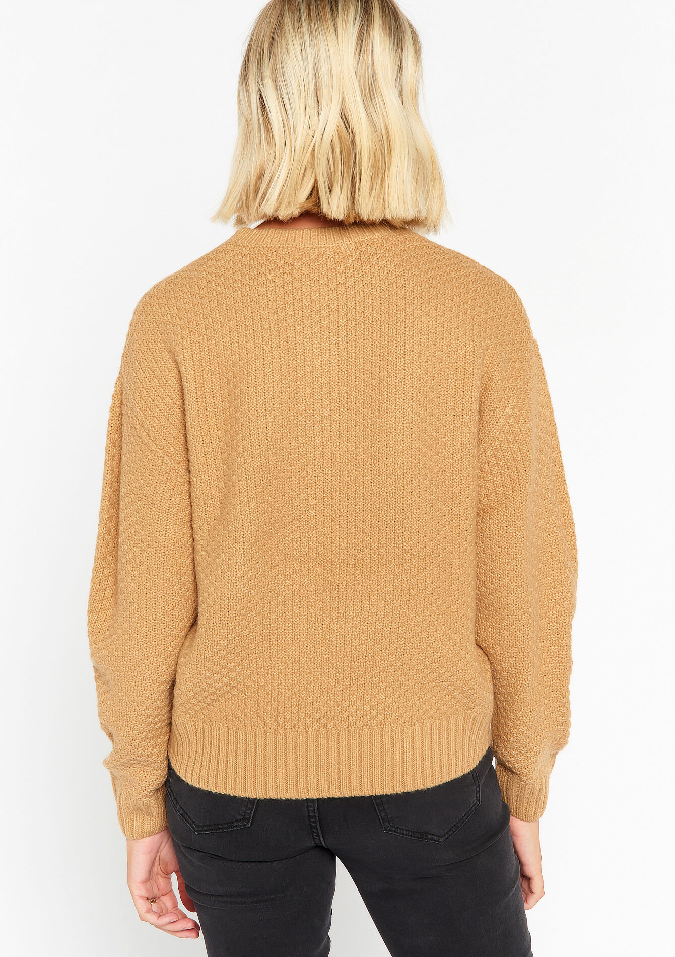Cable-knit pullover, Cable-knit pullover - LIGHT CAMEL - 04006147_3814