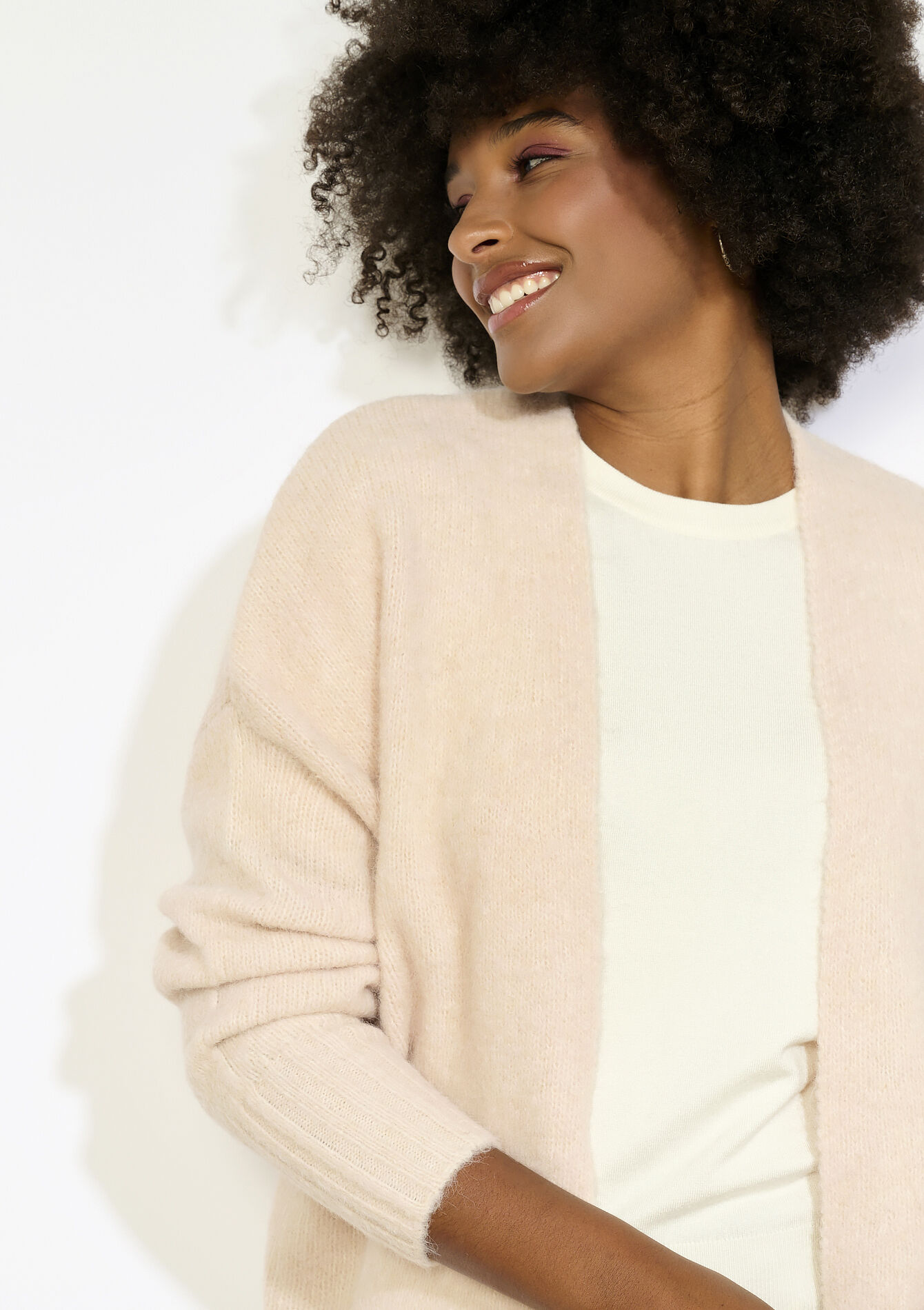 Gilet en maille duveteuse, Gilet en maille duveteuse - VANILLA WHITE - 04101313_1013