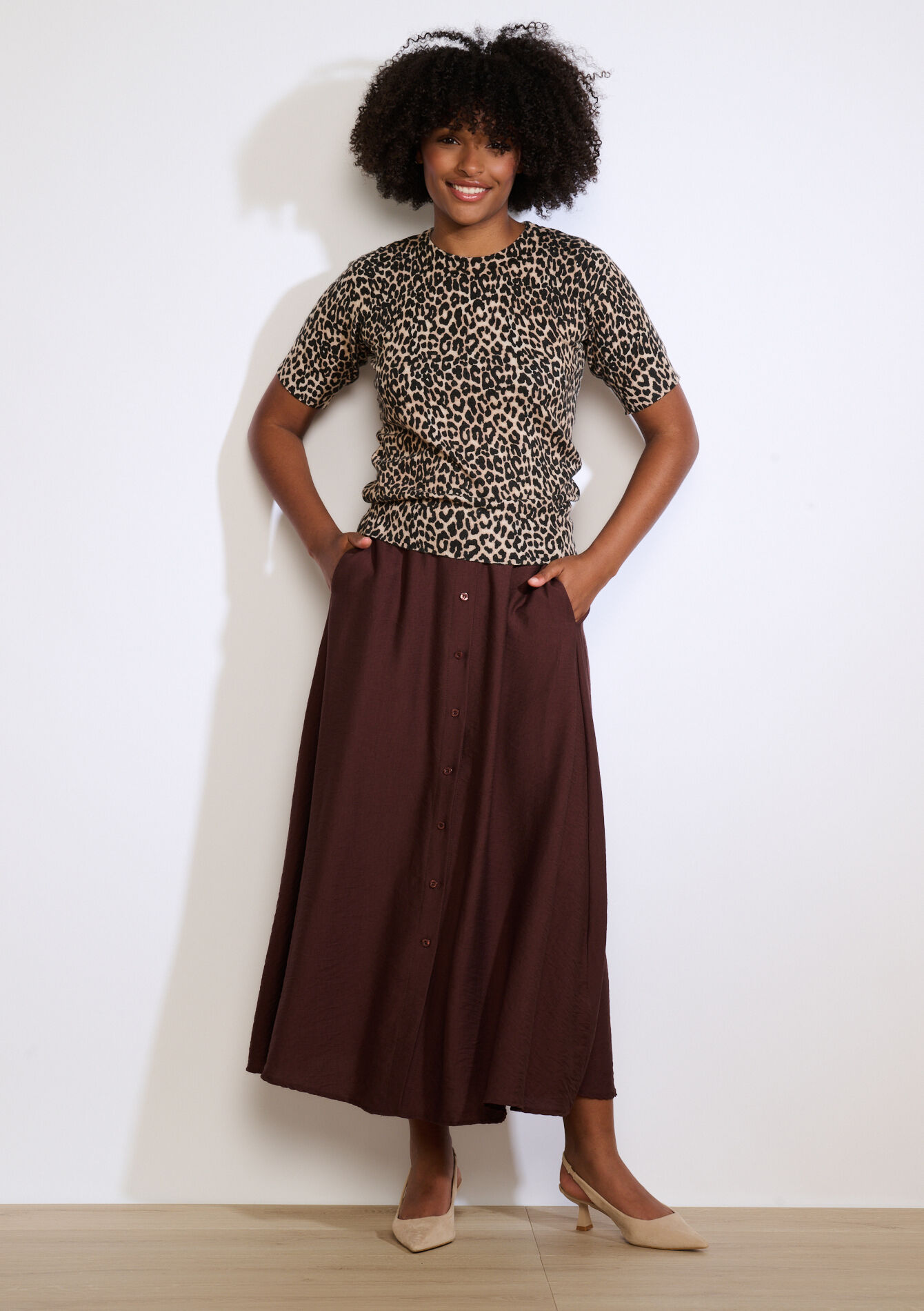 Pull manches courtes léopard, Pull manches courtes léopard - LT BEIGE - 04006904