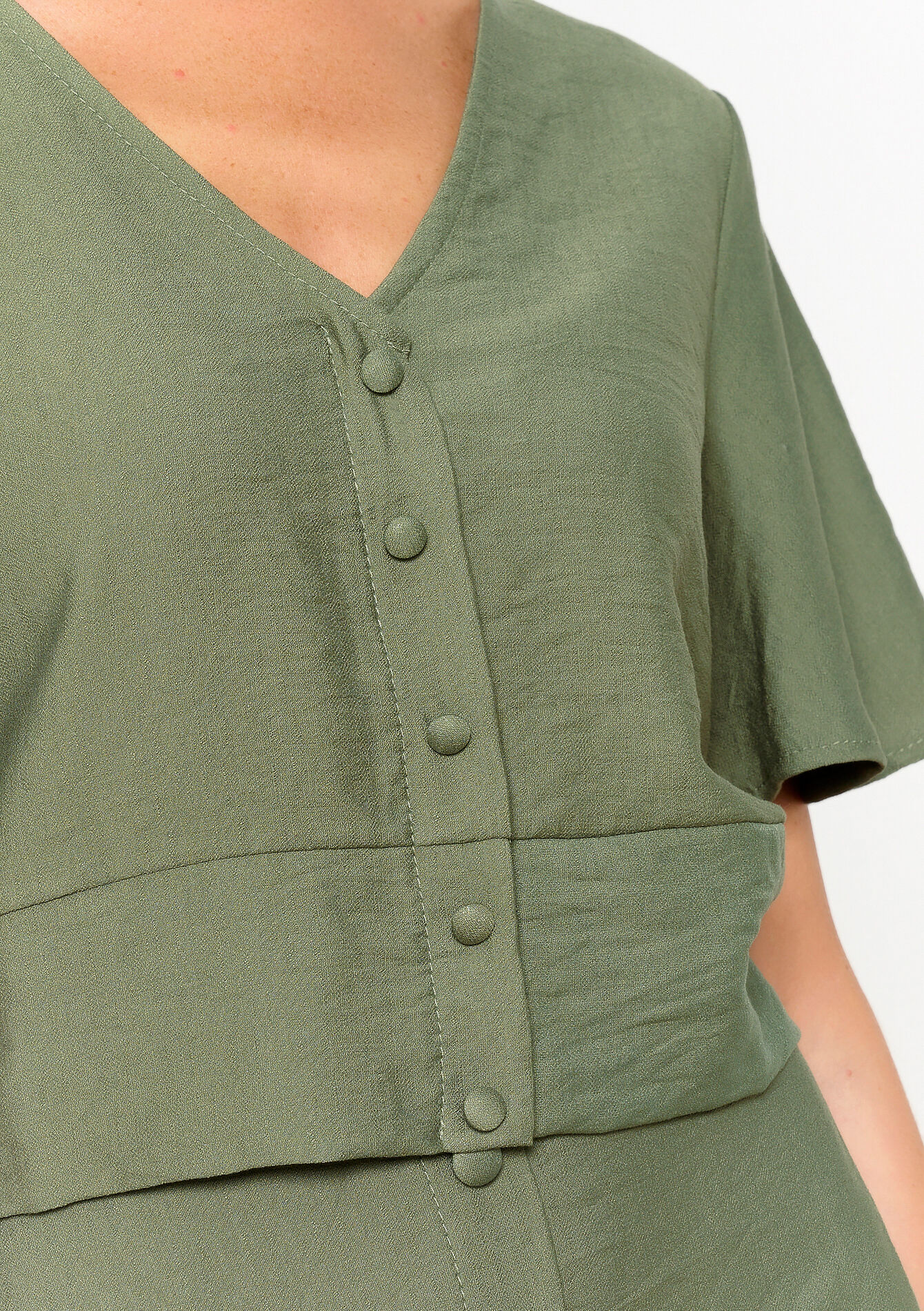 Short blouse, Short blouse - KHAKI MED - 05702622_4327