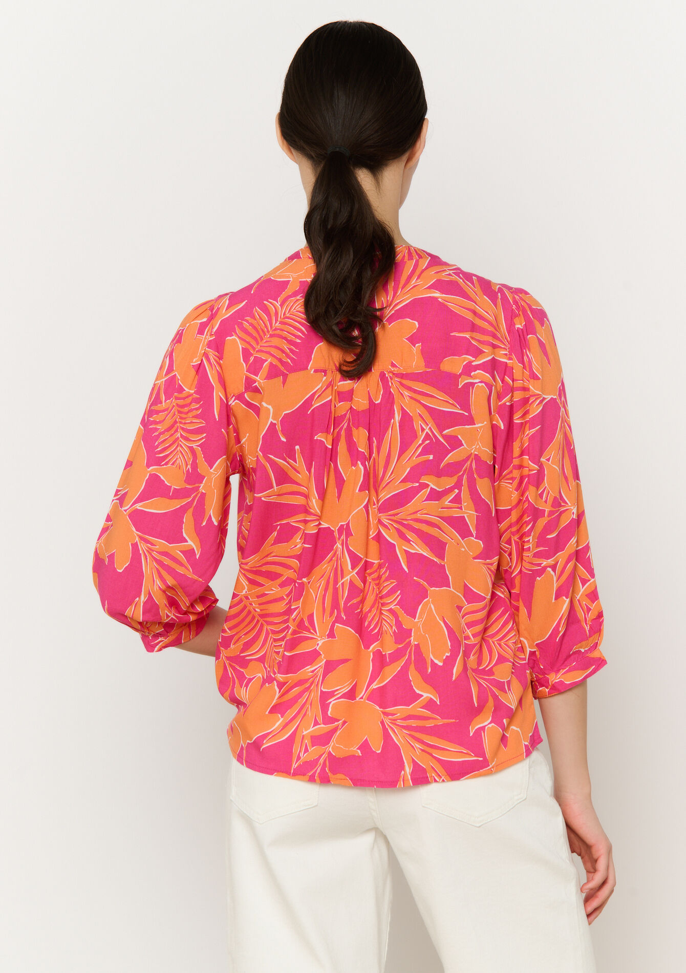 Blouse imprimée feuillage, Blouse imprimée feuillage - FUCHSIA - 05702691_5626