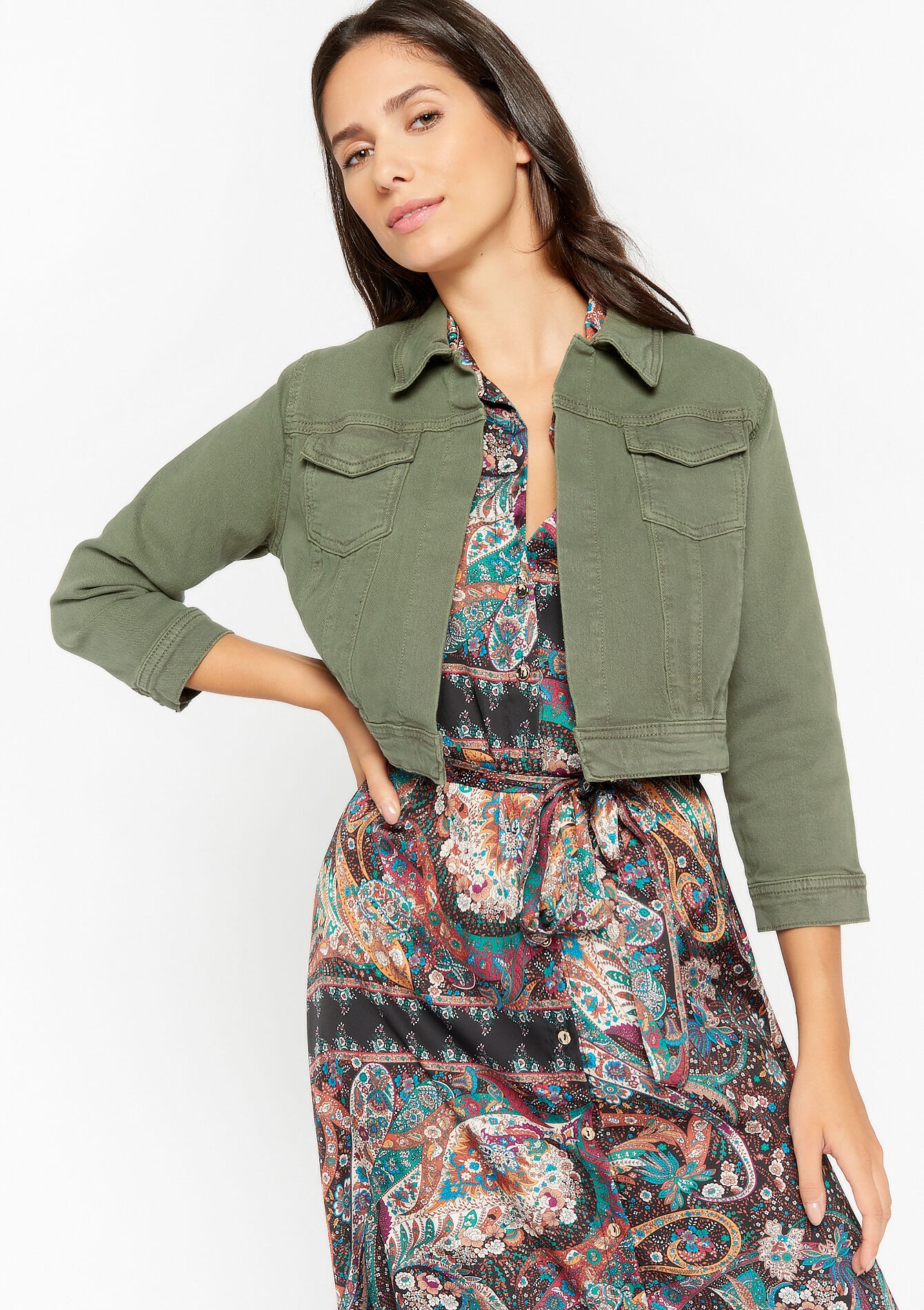 Short jacket, Short jacket - KHAKI MED - 09100648_4327