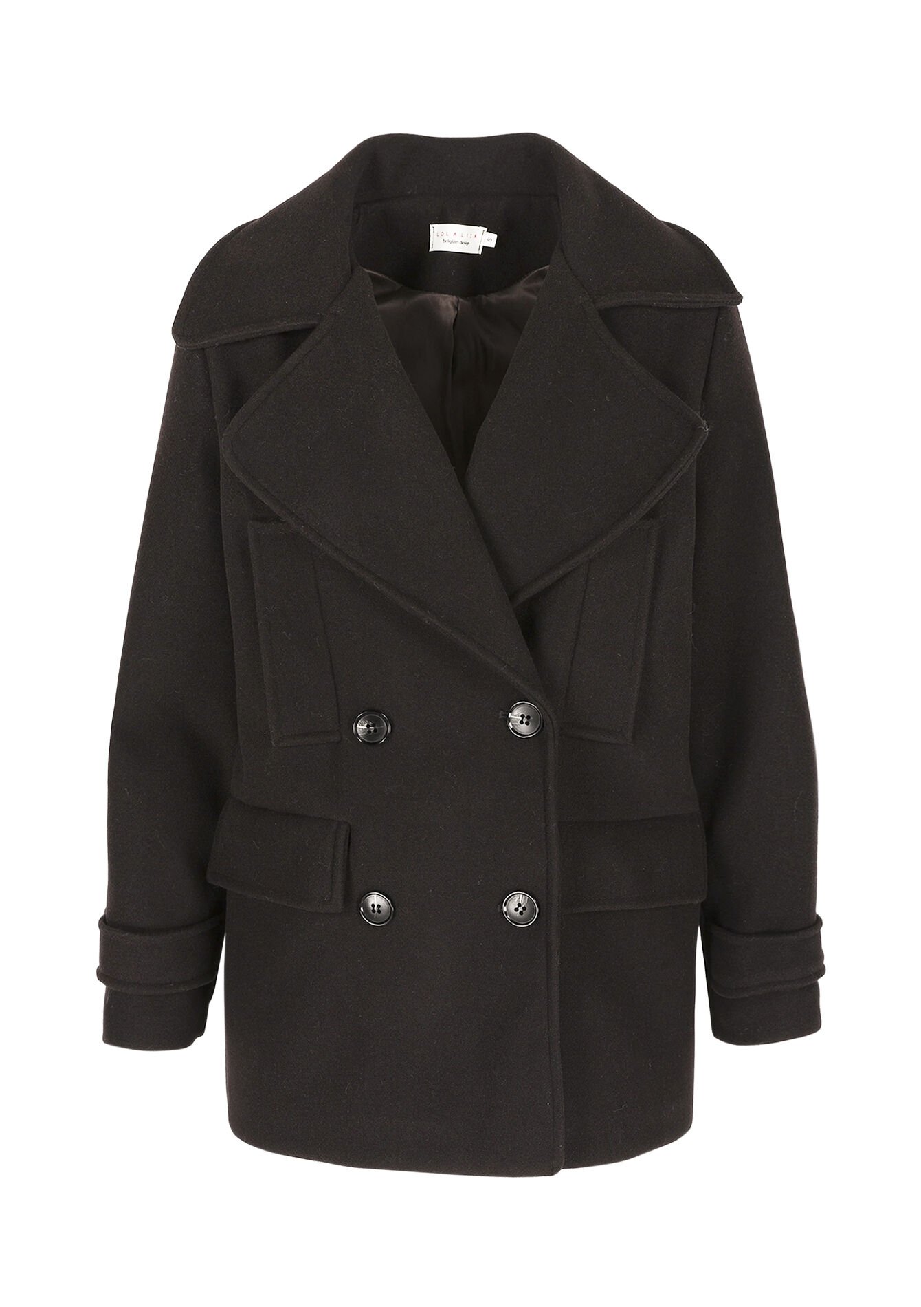 Double-breasted coat, Double-breasted coat - BROWN DARK CHOCOLATE - 23000803_3720