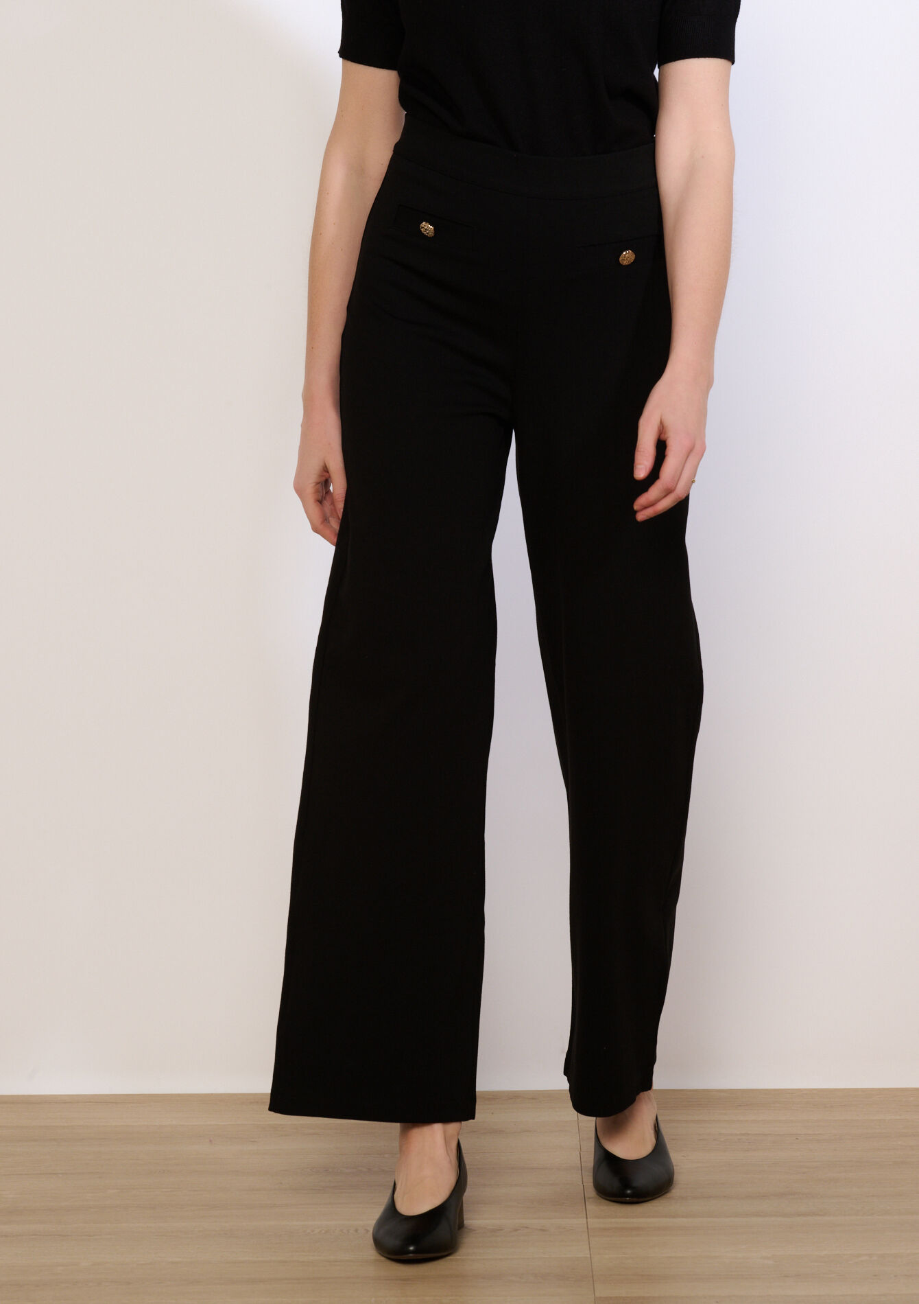 Broek met structuur - BLACK - 06601105_1119