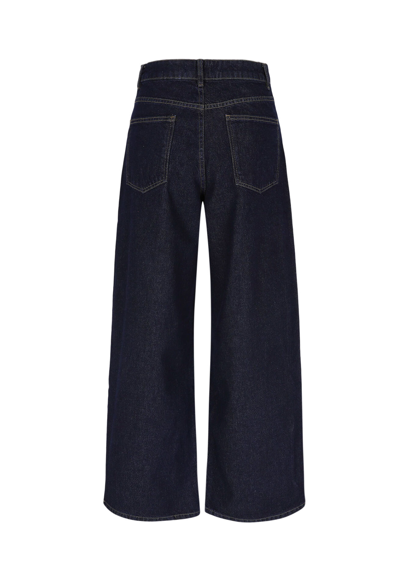 Wijde jeans met hoge taille, Wijde jeans met hoge taille - DARK BLUE - 22000619_0501