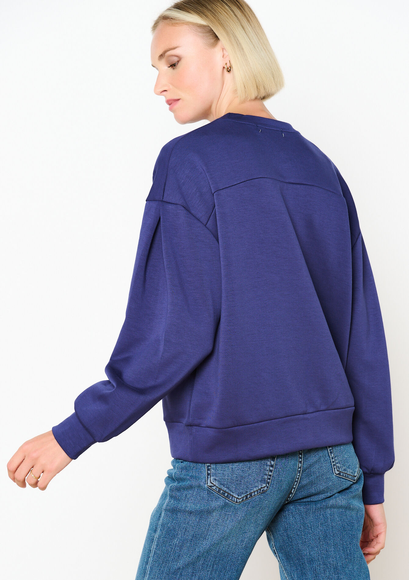 Sweater met ballonmouwen, Sweater met ballonmouwen - NAVY BLUE - 03001742_1651