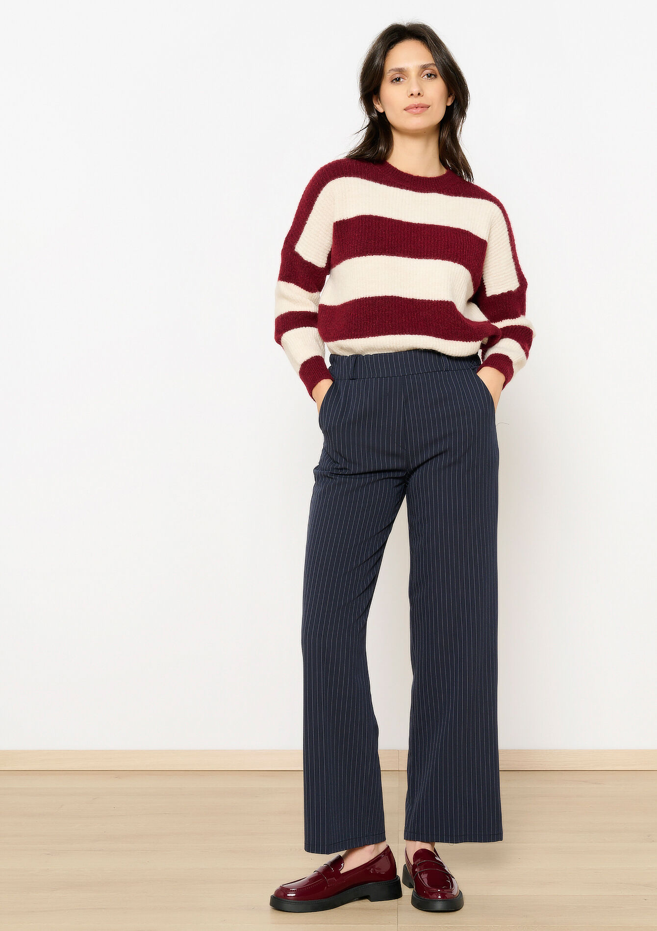 Pants with pinstripe, Pants with pinstripe - NAVY BASIC - 06600955_2723