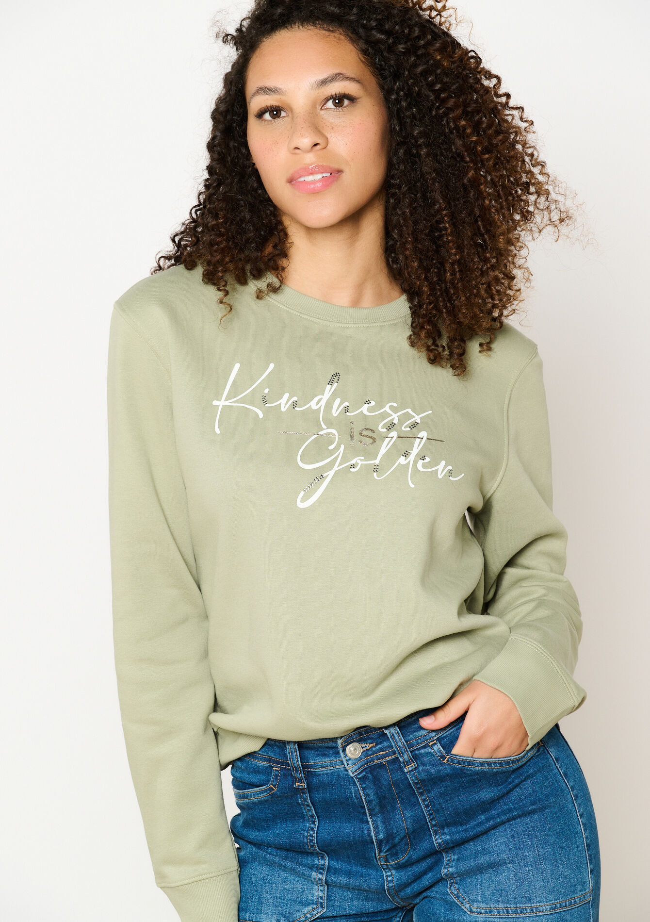 Sweater with artwork - KHAKI FADED - 03001746_4326