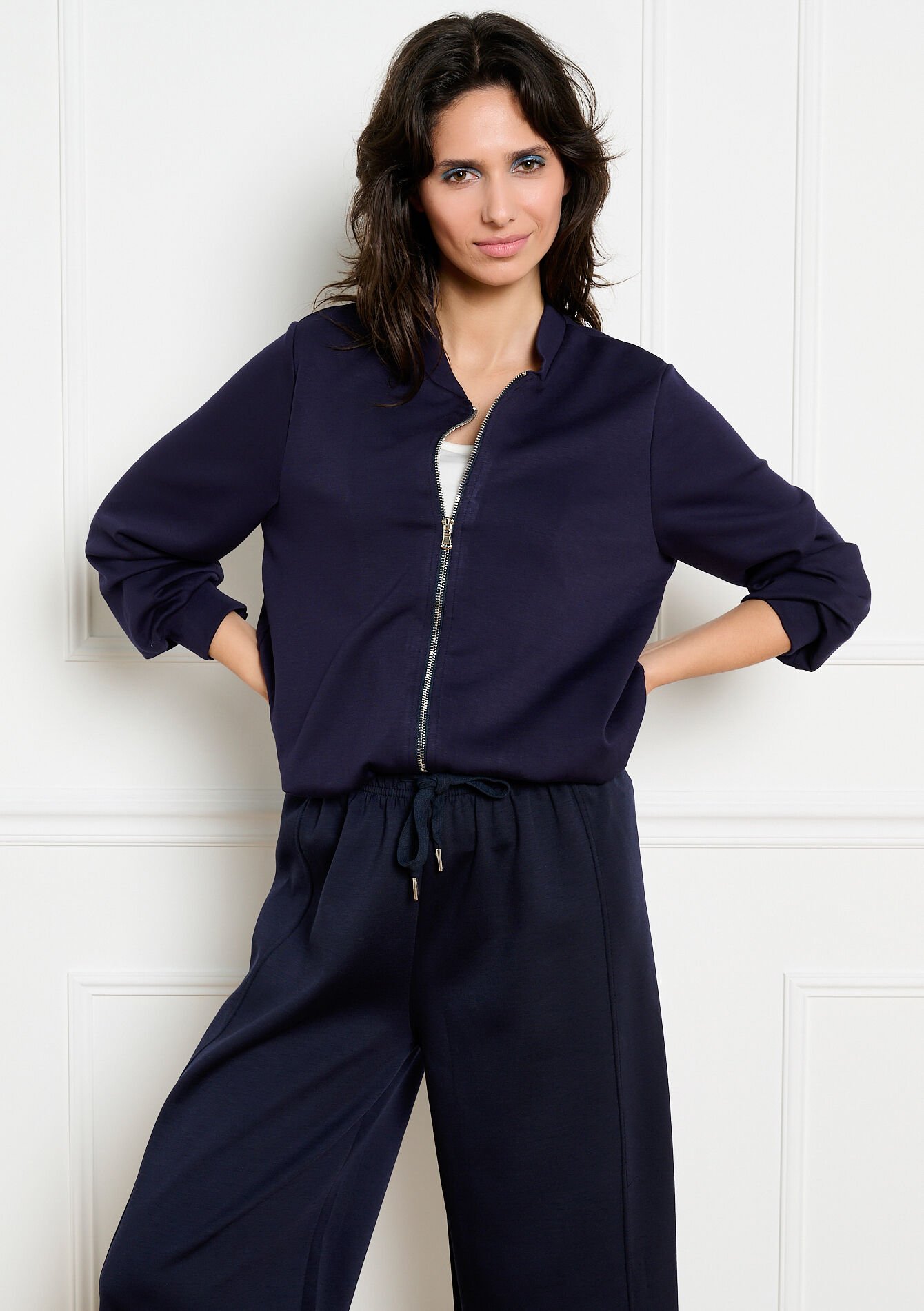 Soepele jas met rits - NAVY BASIC - 15100432_2723