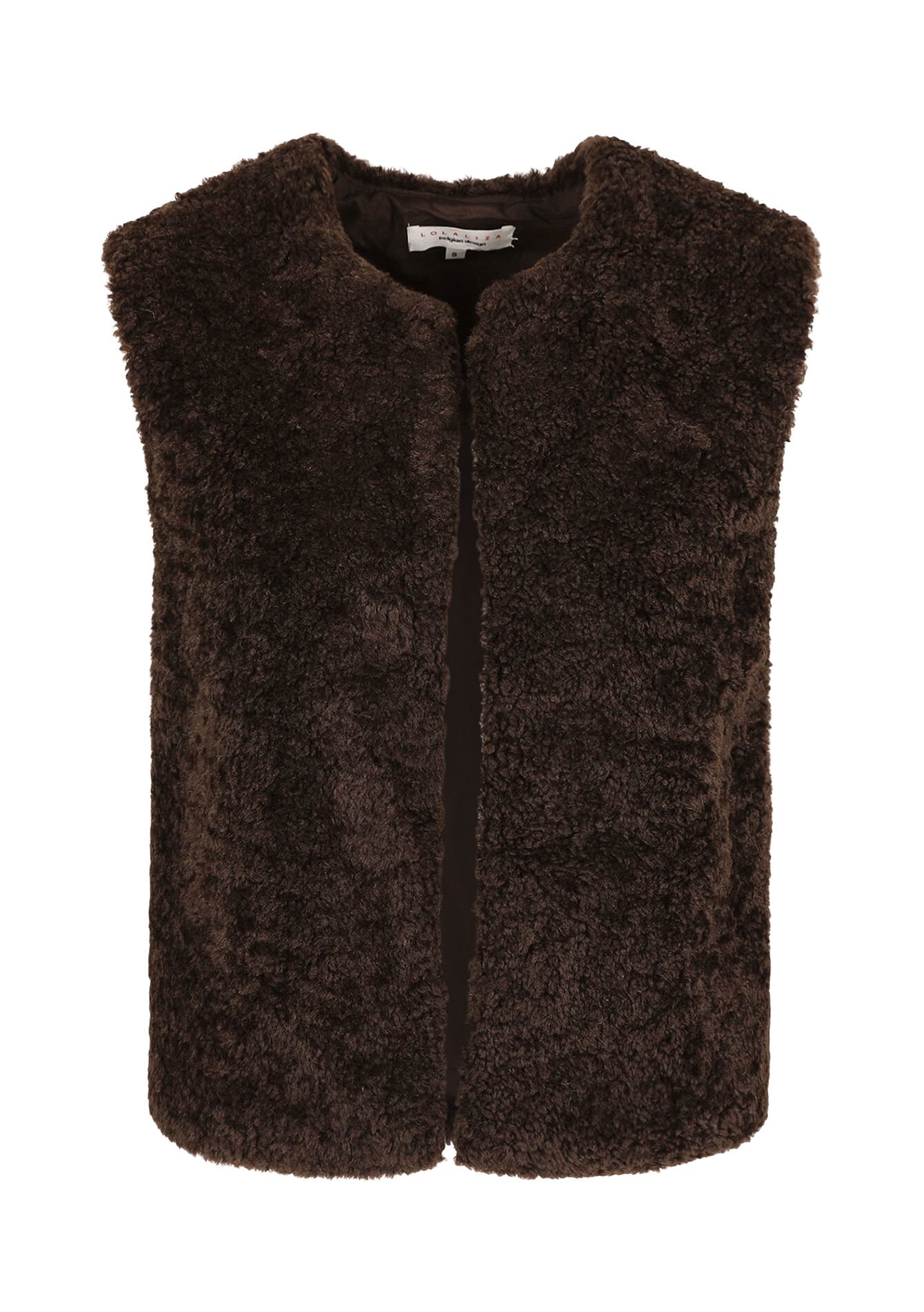 Mouwloos teddy gilet, Mouwloos teddy gilet - BROWN DARK CHOCOLATE - 09001471_3720