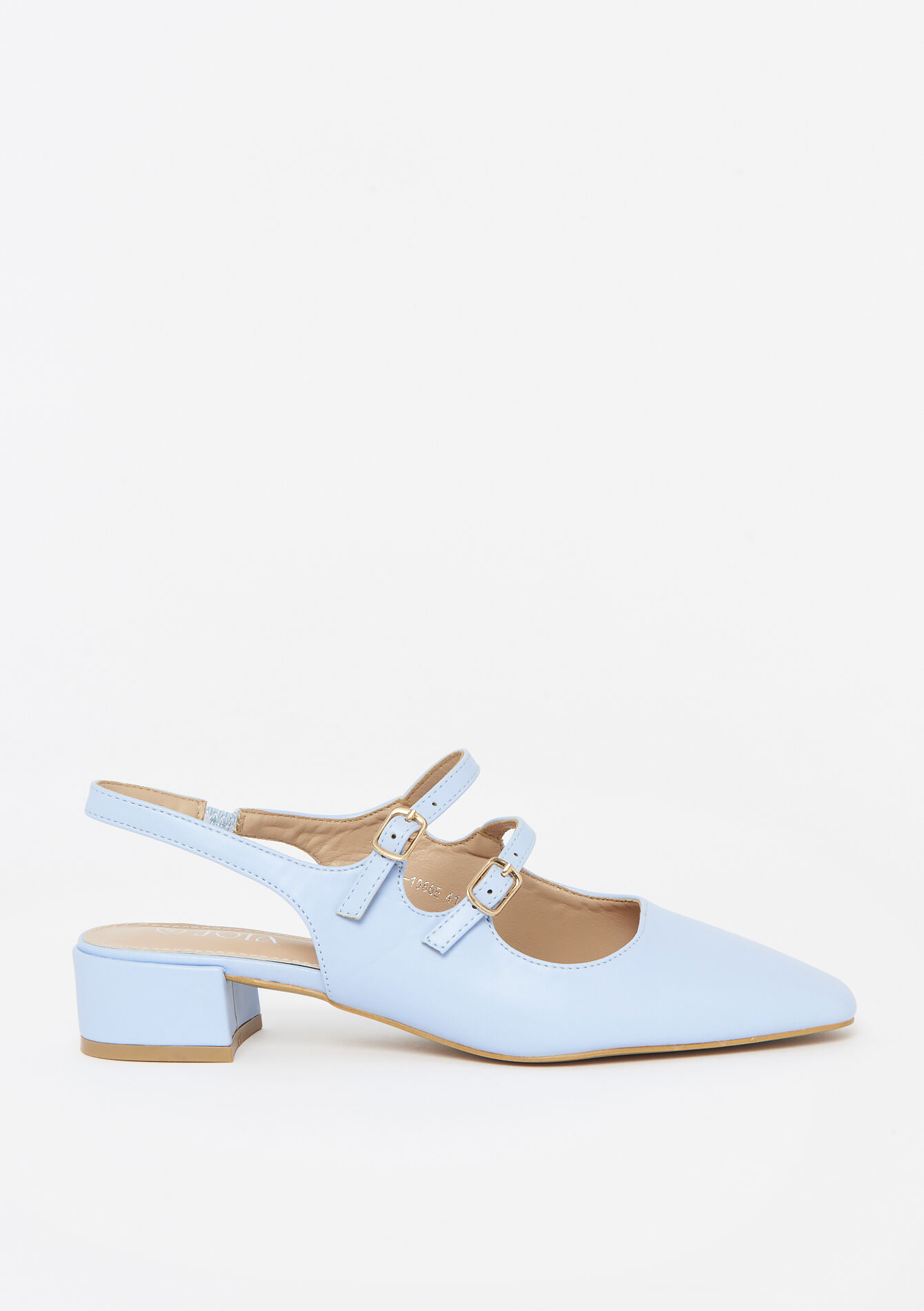 Faux leather strap ballerinas, , back