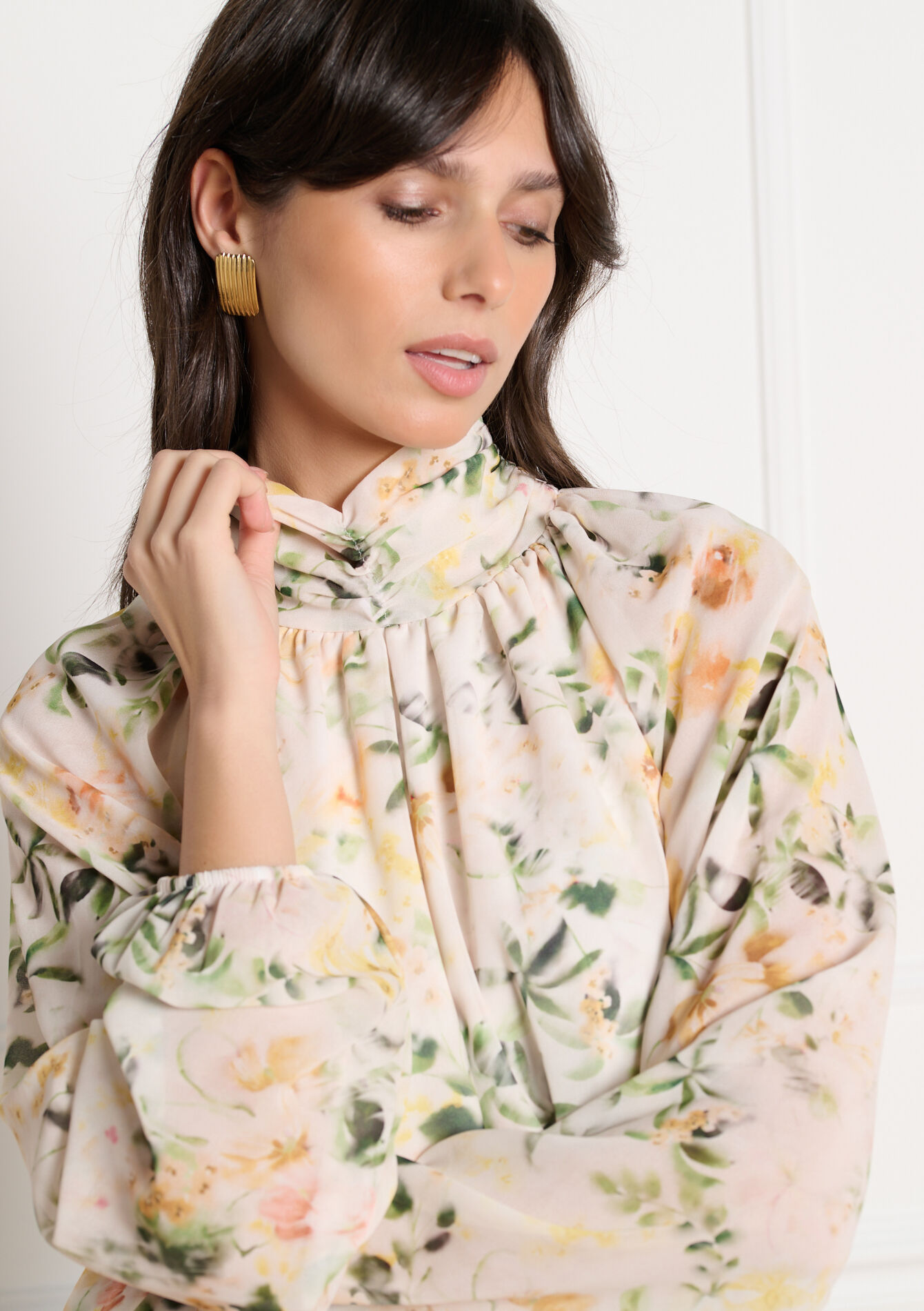 Blouse fluide fleurie - VANILLA WHITE - 05703060_1013