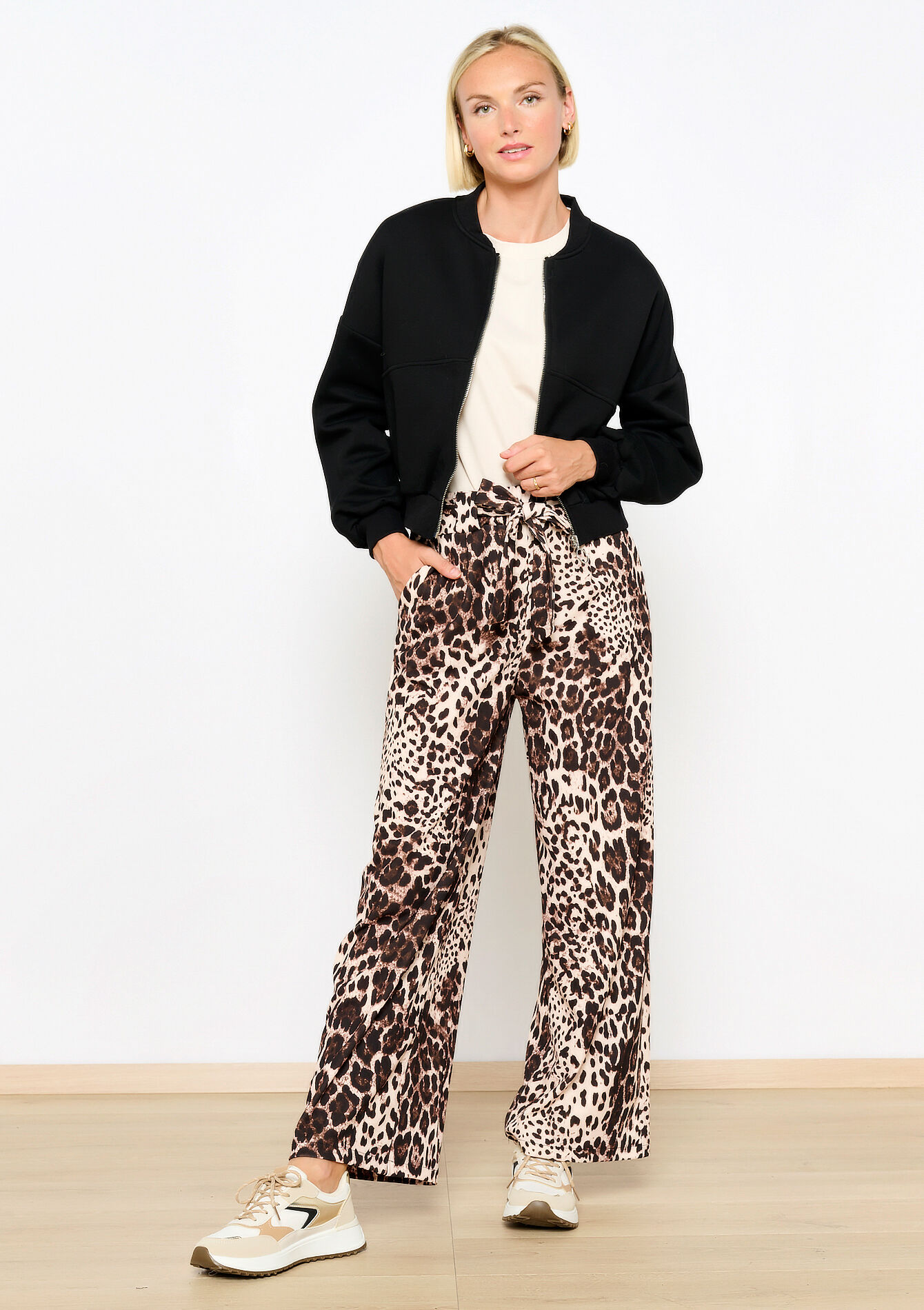 Bomberjas in sweatstof, Bomberjas in sweatstof - BLACK - 03001722_1119