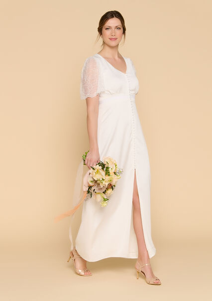 Maxi wedding dress - OFFWHITE - 08601585_1001